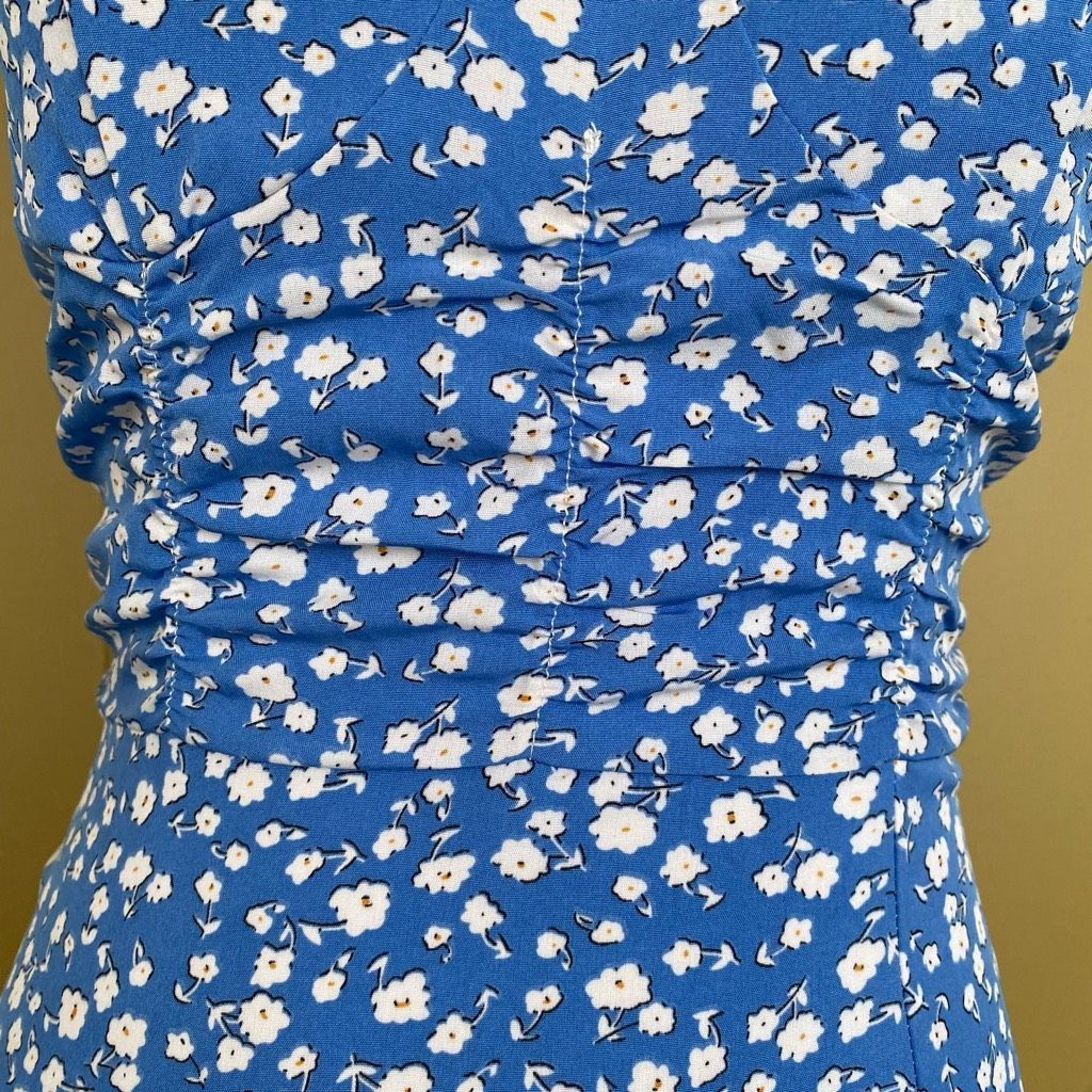 Other Women XS floral print tank top strap fit and flare dress blu Size XS / US 0-2 / IT 36-38 - 3 Thumbnail