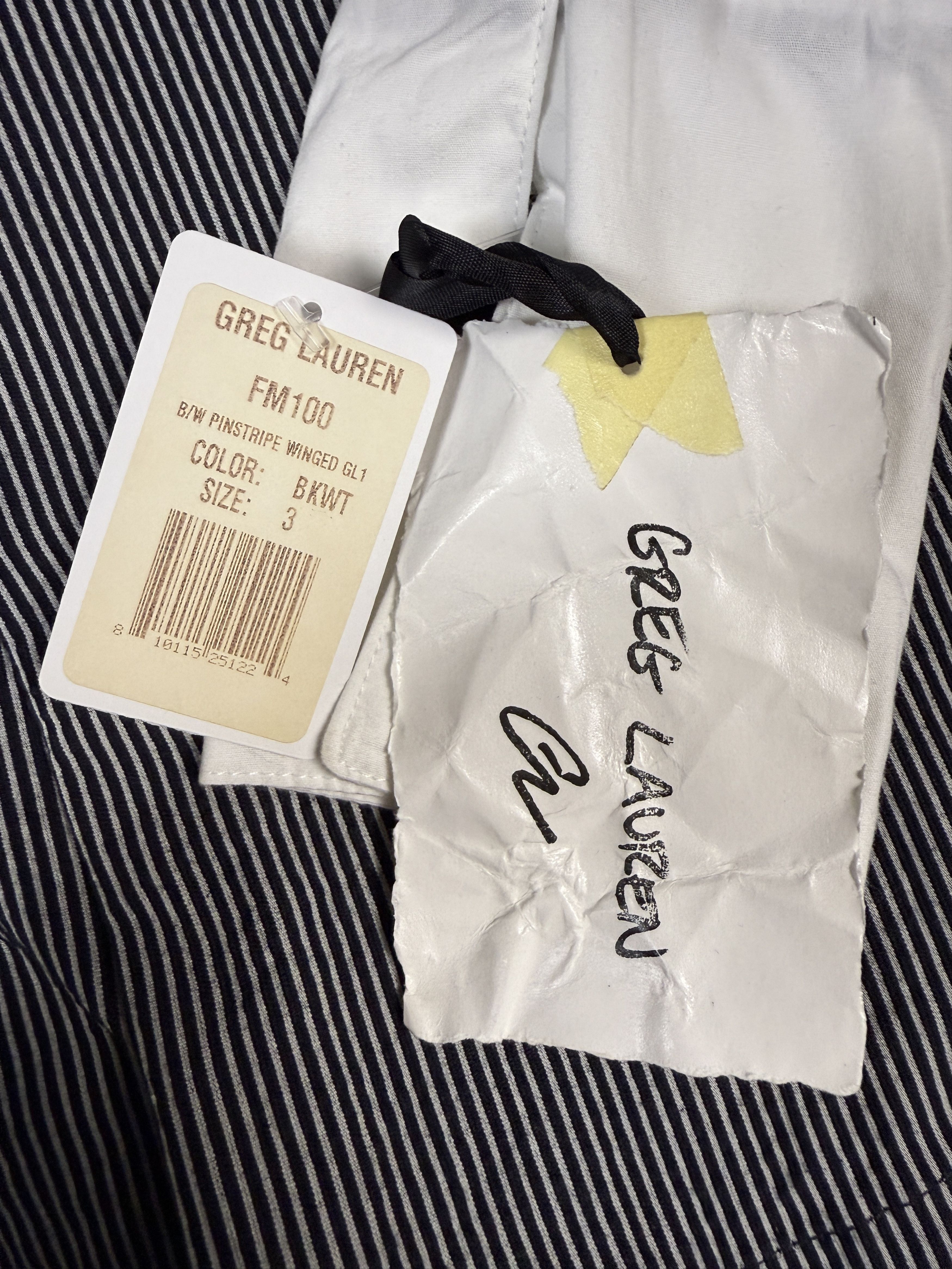 Greg Lauren $950 Greg Lauren Black/White Pinstripe Winged GL1 Size US L / EU 52-54 / 3 - 9 Thumbnail