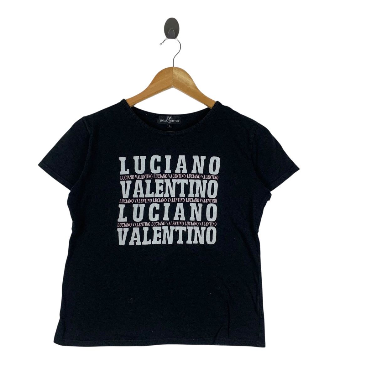 Other Vintage LUCIANO VALENTINO ITALY Center Logo Tee Shirt Top Size L / US 10 / IT 46 - 4 Thumbnail