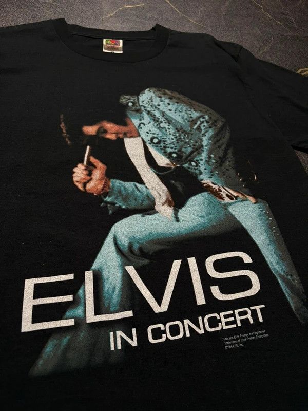 Fruit Of The Loom Elvis Presley 1996 Black Tee Shirt vintage retro Size US L / EU 52-54 / 3 - 1 Thumbnail