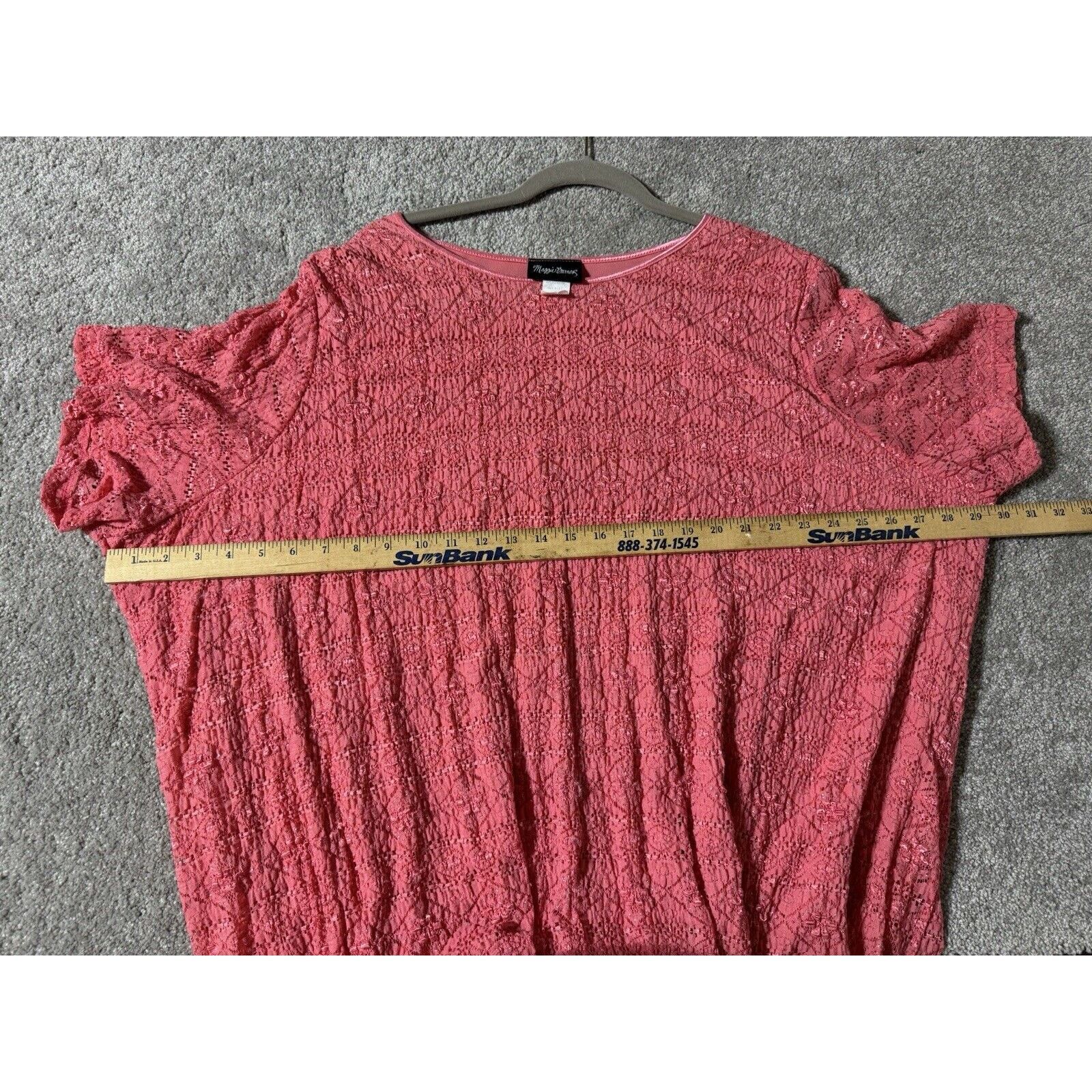 Other Vintage Top Womens Plus 4X Coral Lined Metallic Threads Size 4XL / US 24-26 - 6 Thumbnail