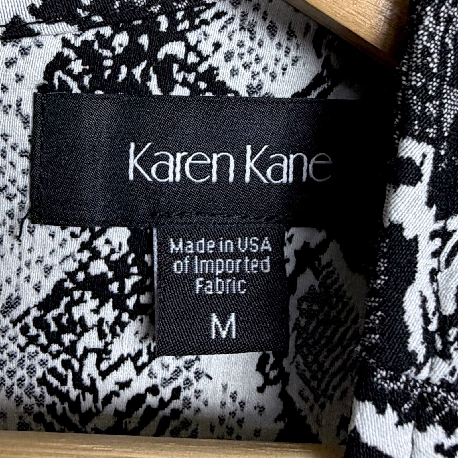 Other Karen Kane Women's Medium Black White Snakeskin Print Dress Size M / US 6-8 / IT 42-44 - 5 Thumbnail