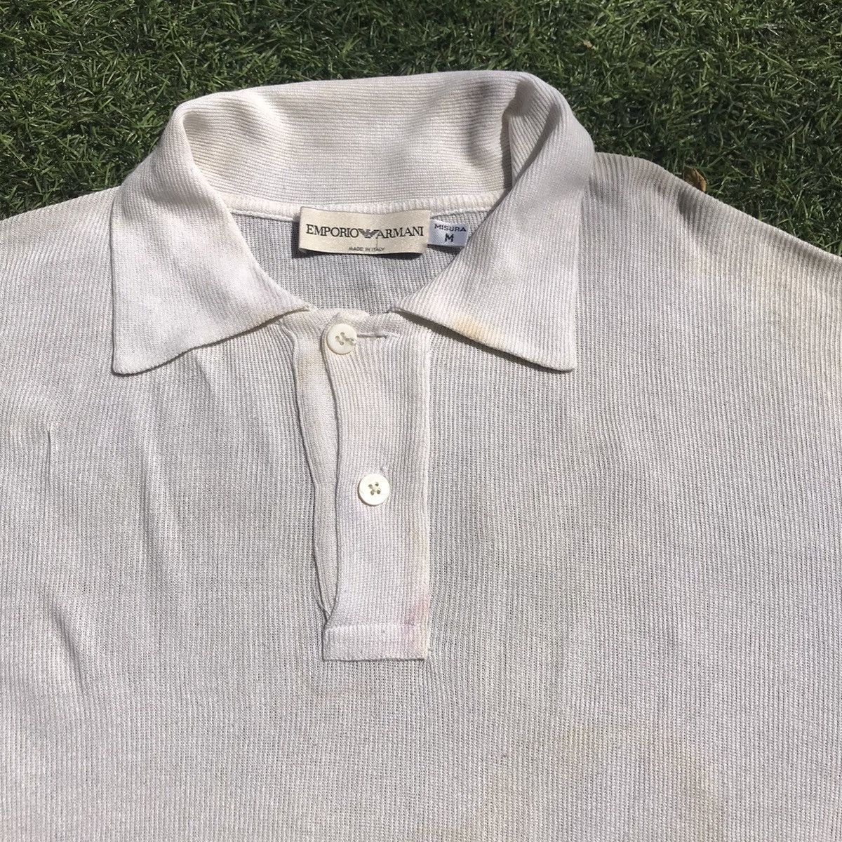 Emporio Armani × Vintage Vintage Emporio Armani White Knitted Size M Misura M Size US M / EU 48-50 / 2 - 2 Thumbnail