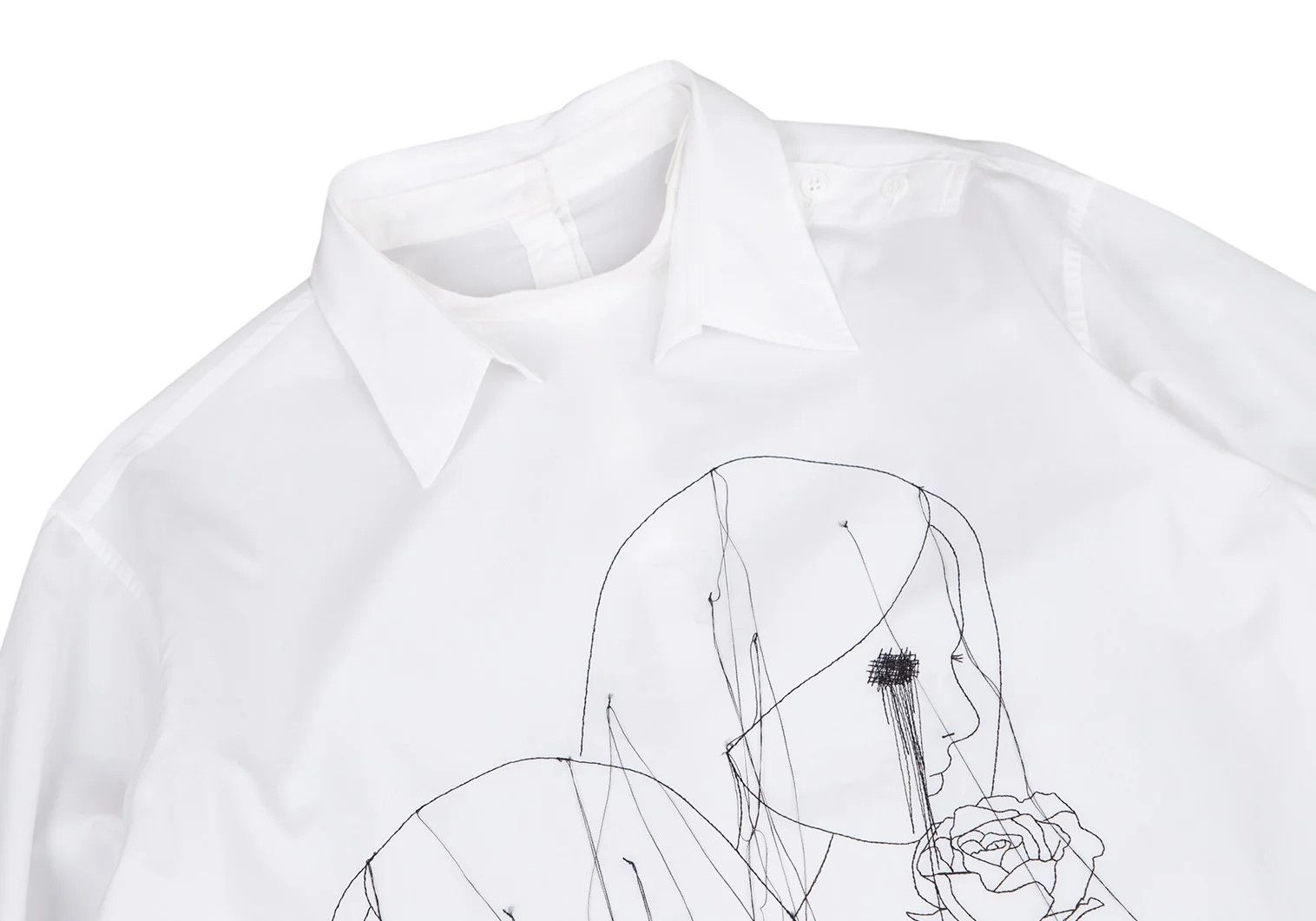 Yohji Yamamoto Yohji Yamamoto Double-Faced Embroidered Shirt White Size US S / EU 44-46 / 1 - 2 Thumbnail