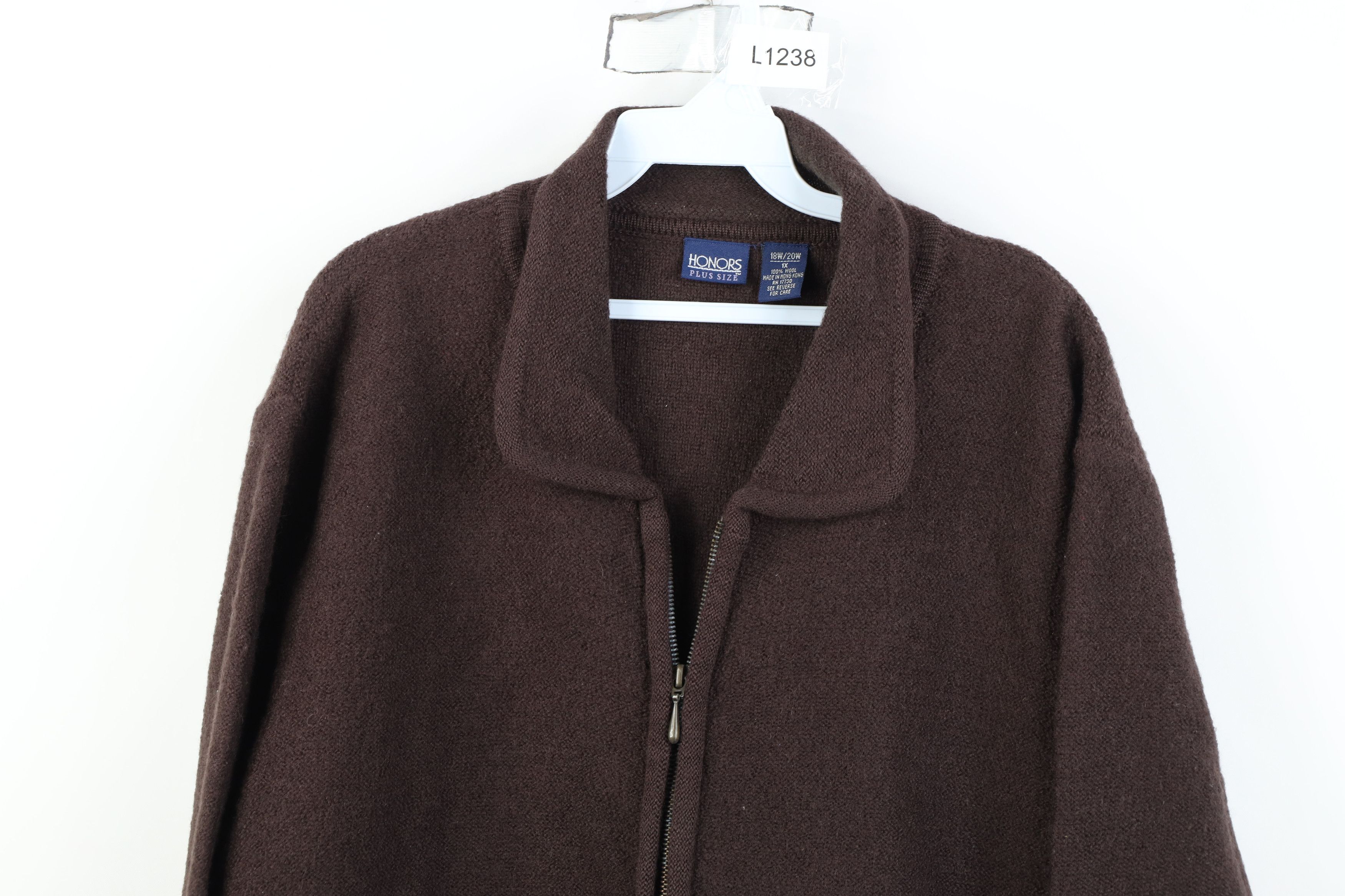 Vintage Vintage 90s Streetwear Knit Full Zip Sweater Jacket Brown Size XL / US 12-14 / IT 48-50 - 2 Thumbnail