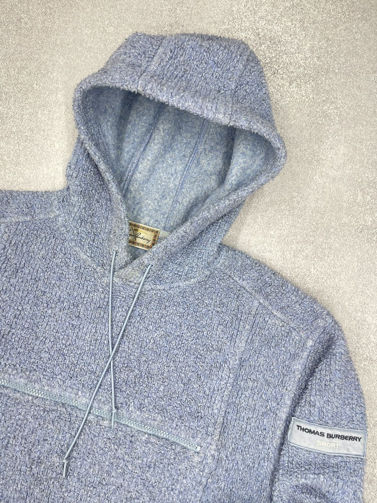 Burberry × Designer × Vintage Women Thomas Burberry Sport Fleece Anorak Hoodie Blue Y2K Size L / US 10 / IT 46 - 4 Thumbnail