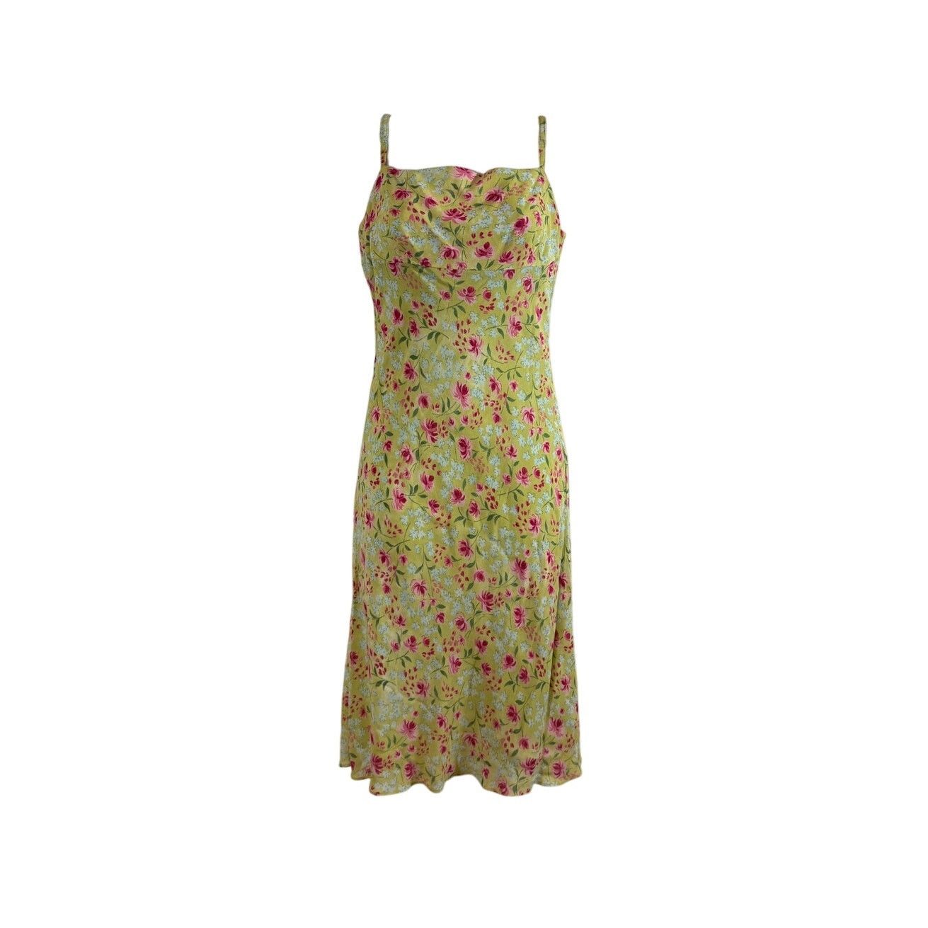Vintage Vintage Y2K Moda International Yellow Floral Dress Size M / US 6-8 / IT 42-44 - 1 Thumbnail
