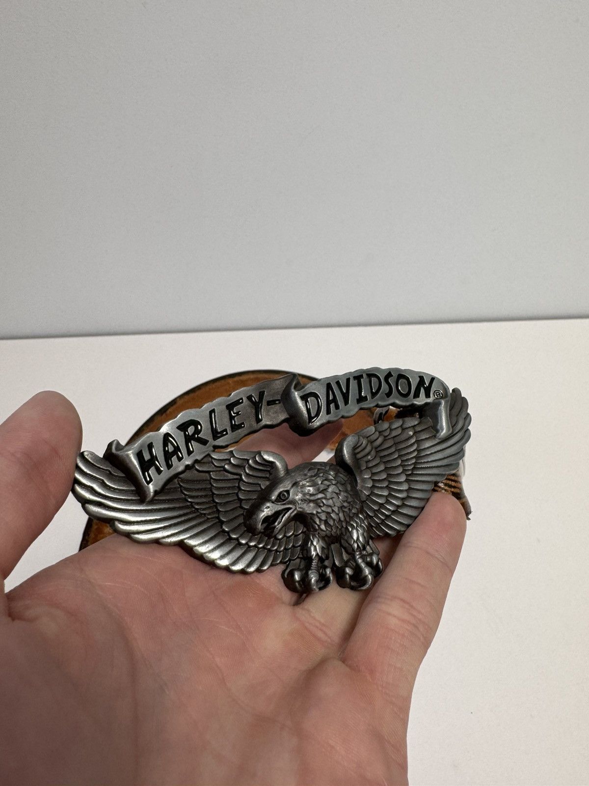 Harley Davidson Vintage Leather Belt Y2K style brown