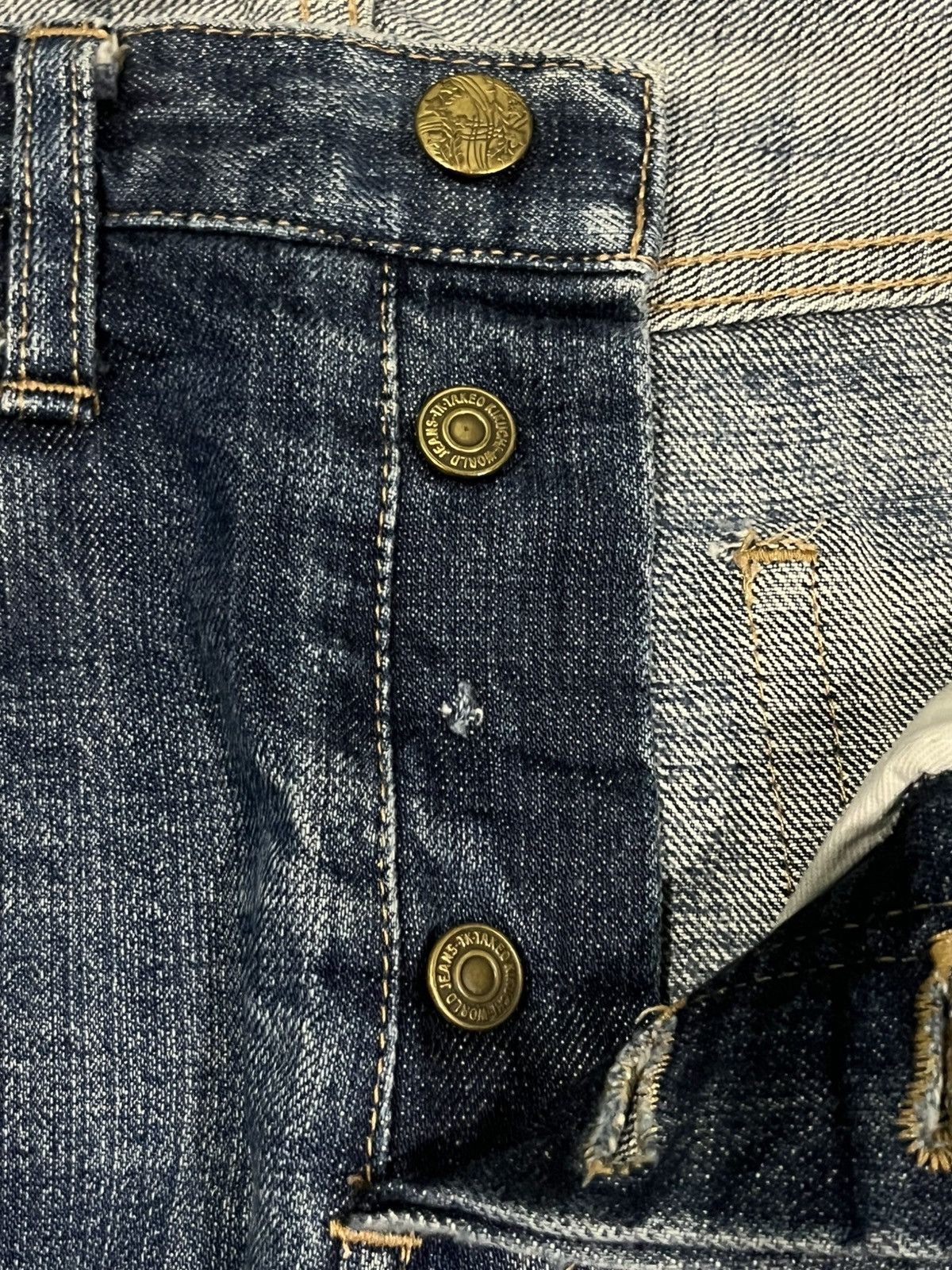Japanese Brand × Le Grande Bleu (L.G.B.) × Takeo Kikuchi Vintage Takeo Kikuchi Japan Sakura Sukajan Selvedge Jeans Size US 33 - 7 Thumbnail