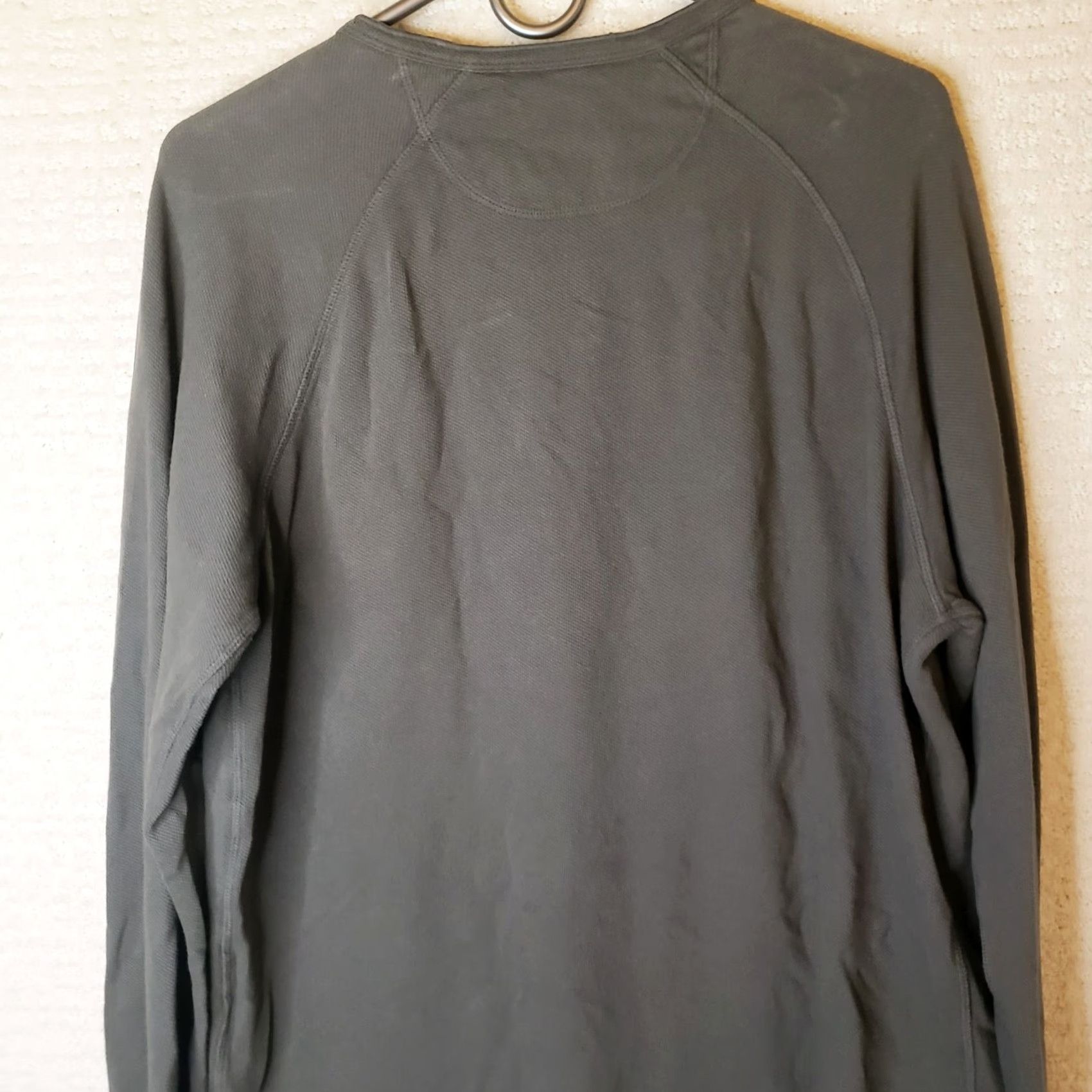 Lucky Brand Lucky Brand Shirt Mens L Gray Long Sleeve Henley Waffle Knit Burnout Classic Easy Care Size US L / EU 52-54 / 3 - 7 Thumbnail