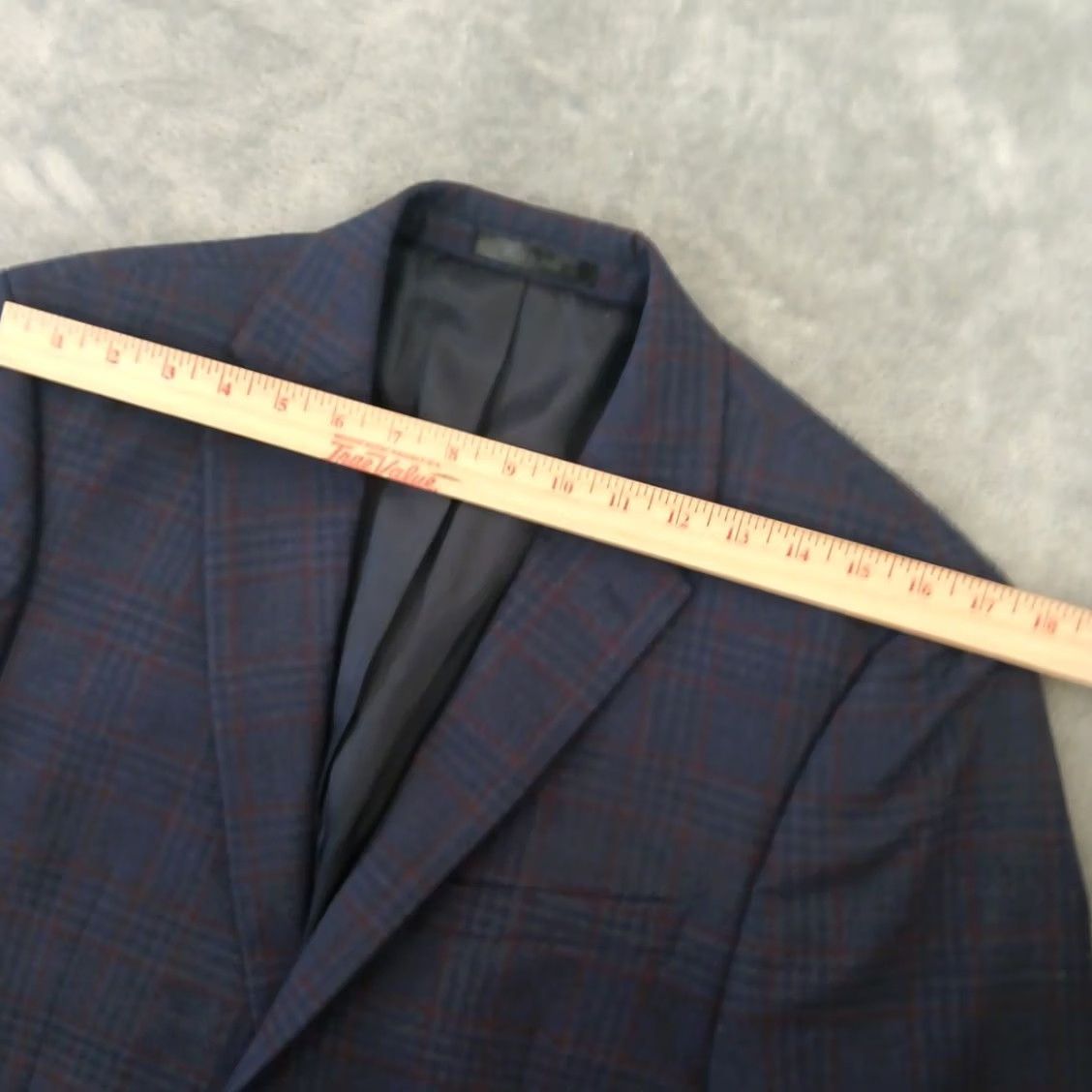Calvin Klein Calvin Klein Blazer Mens Blue Plaid Extreme Slim Fit Double Vent Wool 40 Long Size 40R - 2 Thumbnail