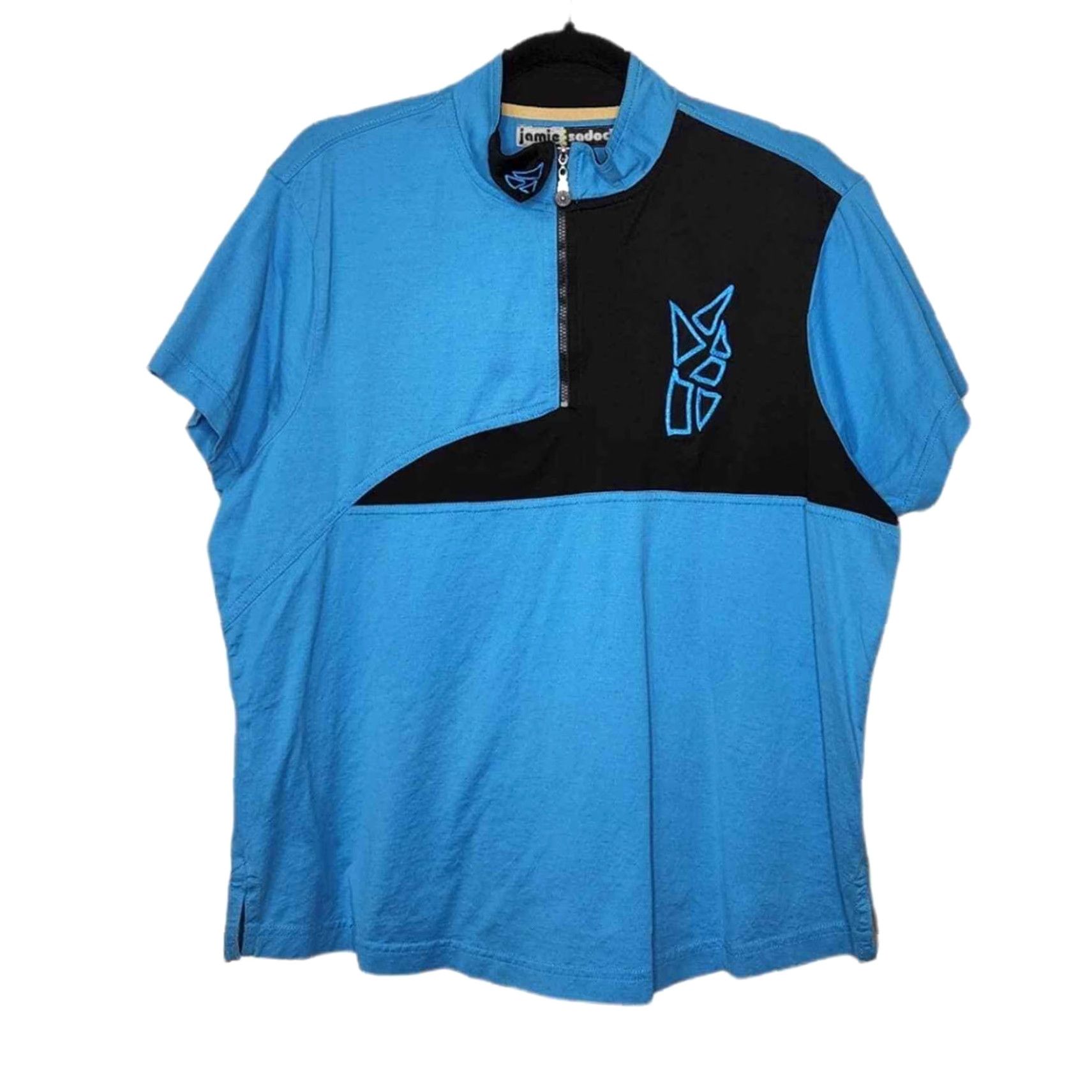 Vintage Jamie Sadock XL Blue Black Golf Shirt Preppy Zip Front Top Womens Golfing Style Shirt Size XL / US 12-14 / IT 48-50 - 2 Thumbnail