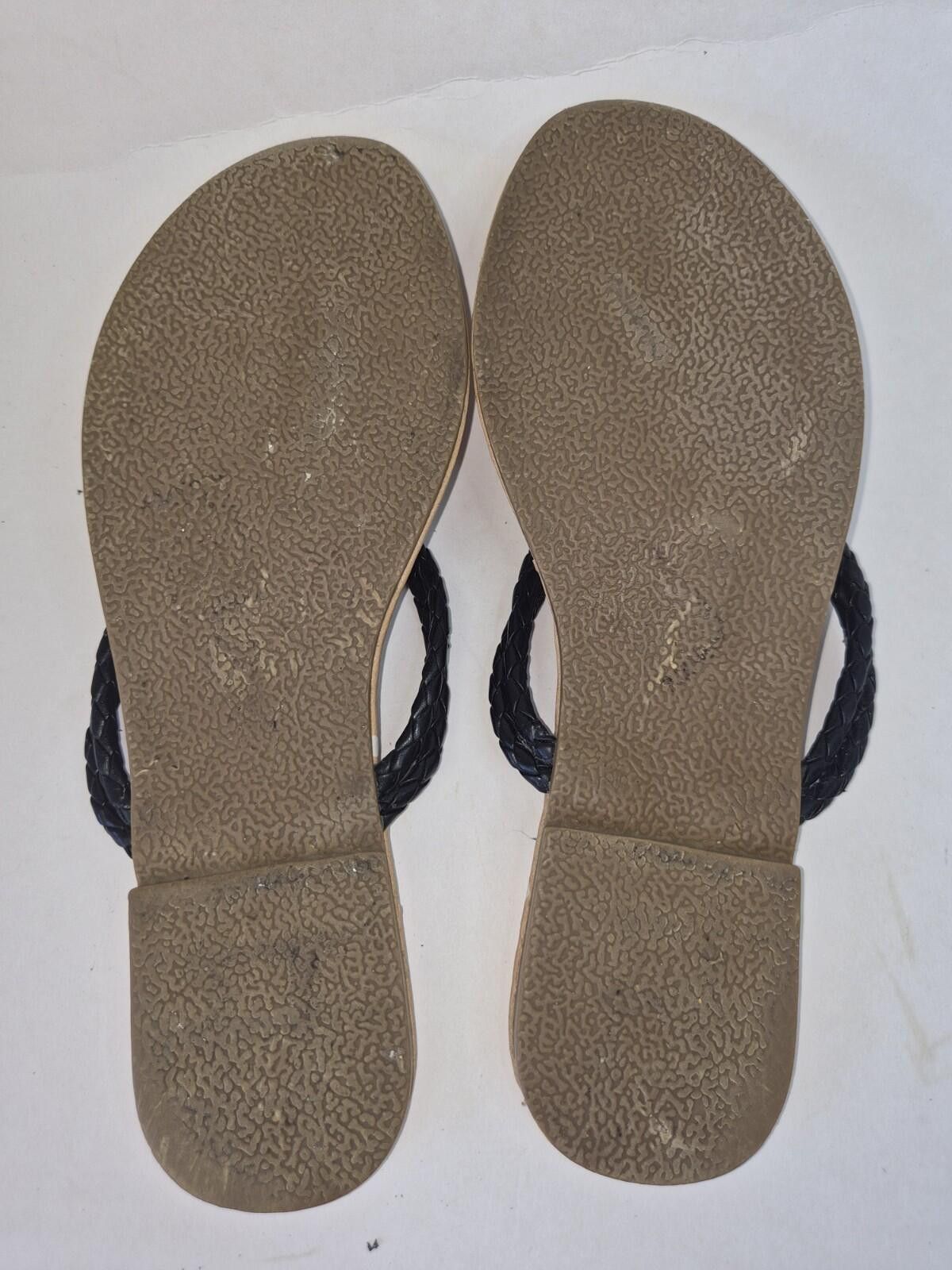 Other Womens Size 7 Flip Flops Sandals Black Slides Tropical Size US 7 / IT 37 - 7 Thumbnail