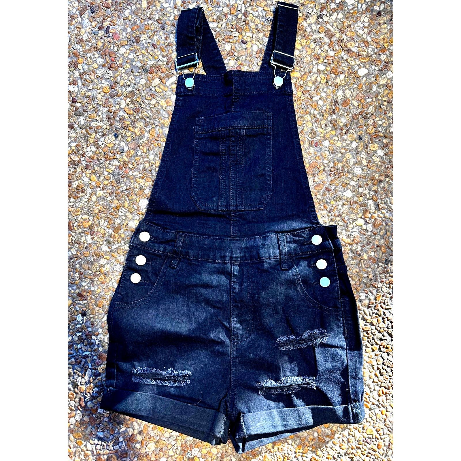 Other Ripped Rolled Denim Style Overalls Shorts Romper Black S Size 27" / US 4 / IT 40 - 11 Thumbnail