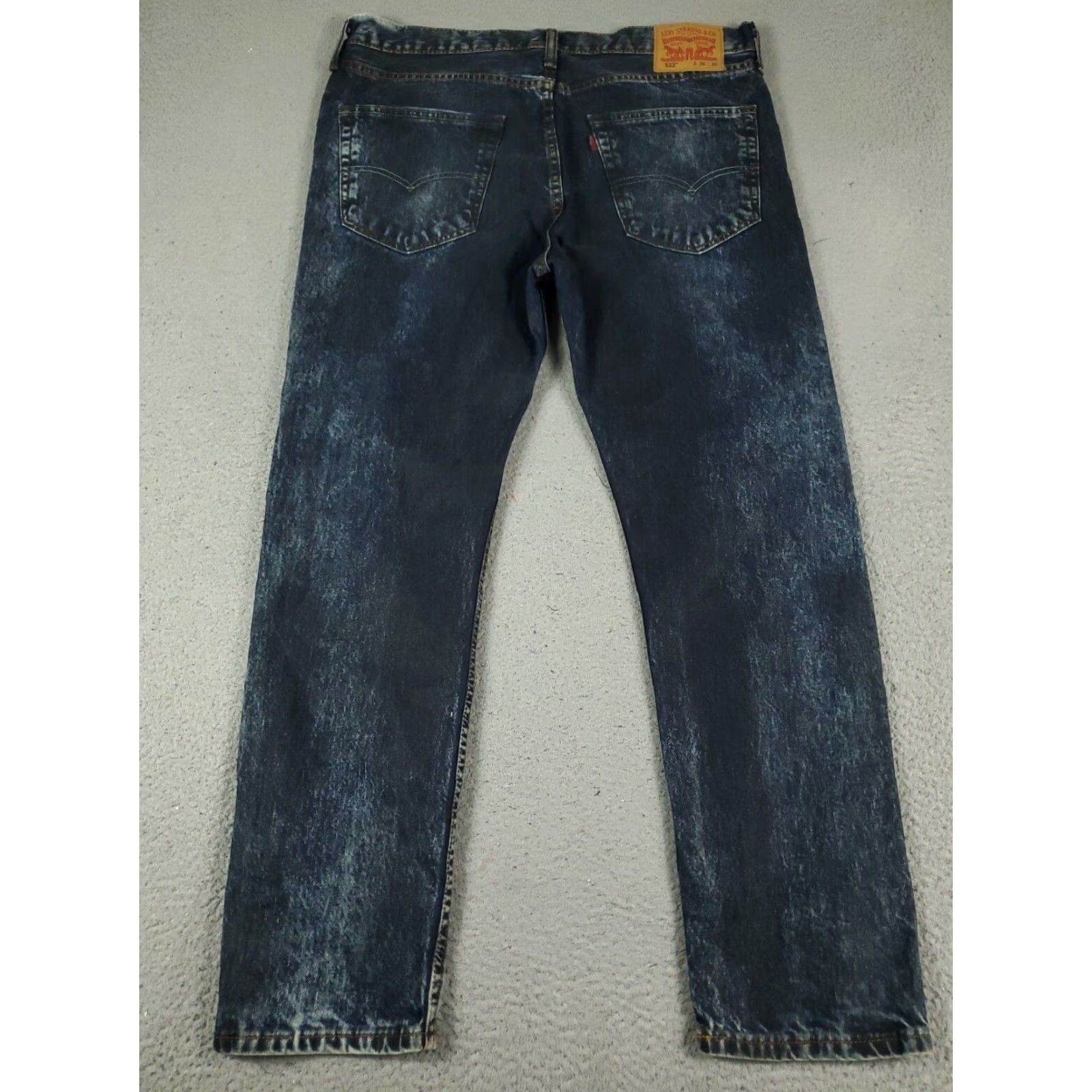Levis 522 Jeans Mens Blue Slim Taper Leg Denim Pants Size 36x30