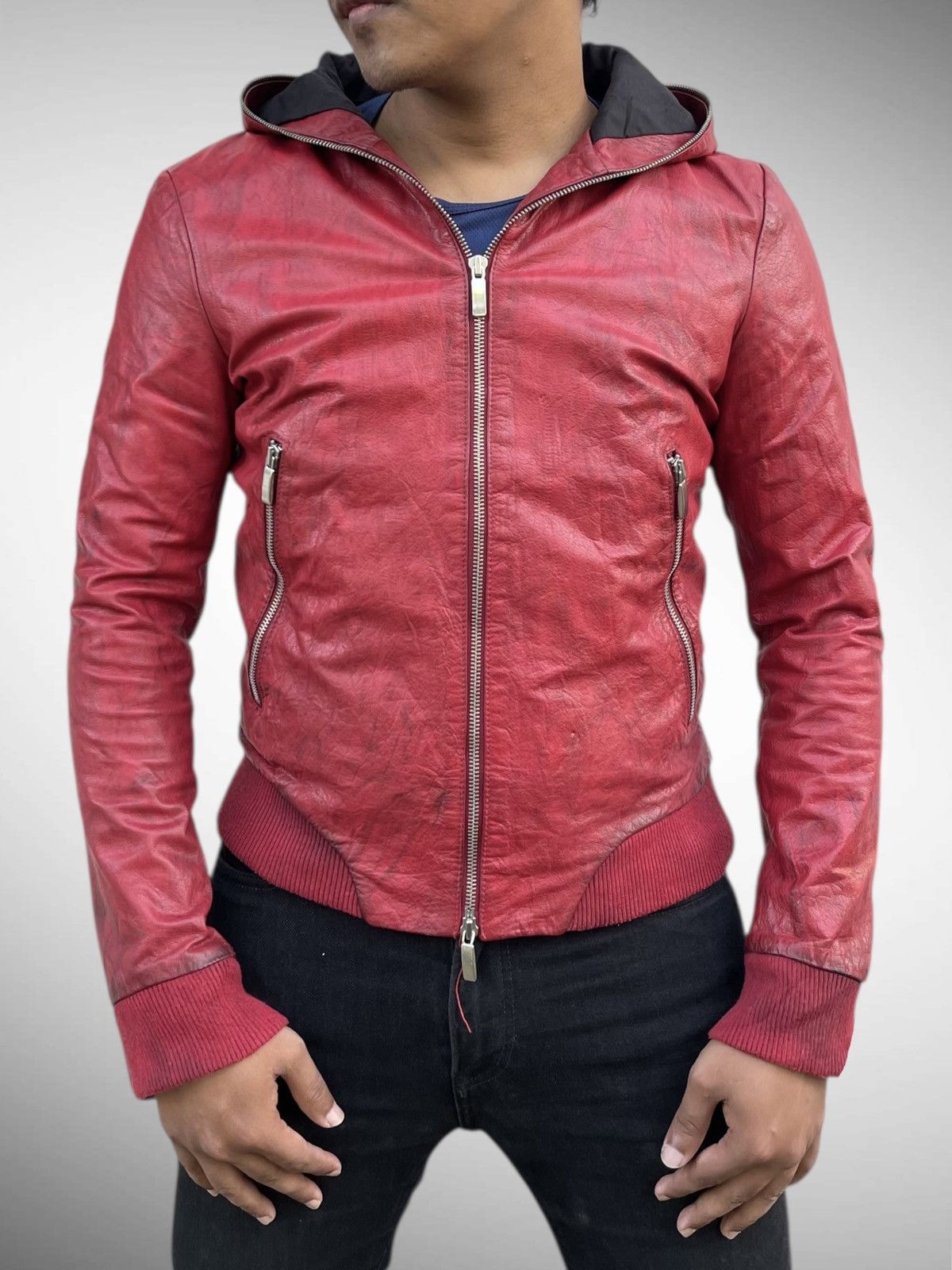 14th Addiction 🔥VINTAGE HARLEM ROUNGE FULL-ZIP BUFFALO LEATHER JACKET Size US M / EU 48-50 / 2 - 1 Thumbnail
