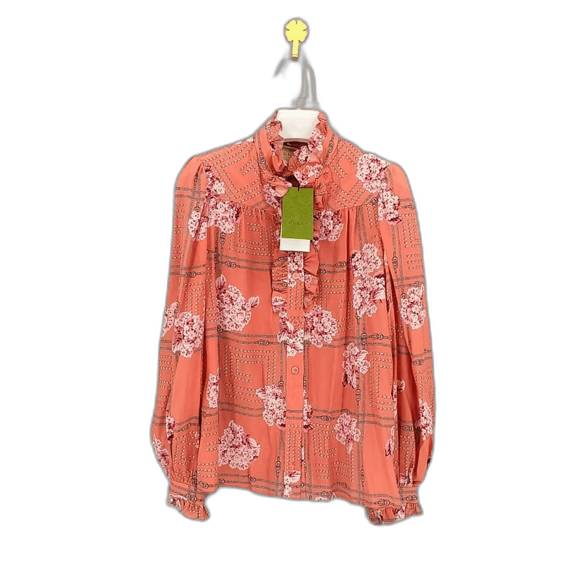 Gucci gucci floral print long sleeve shirt for women Size US S / EU 44-46 / 1 - 1 Thumbnail