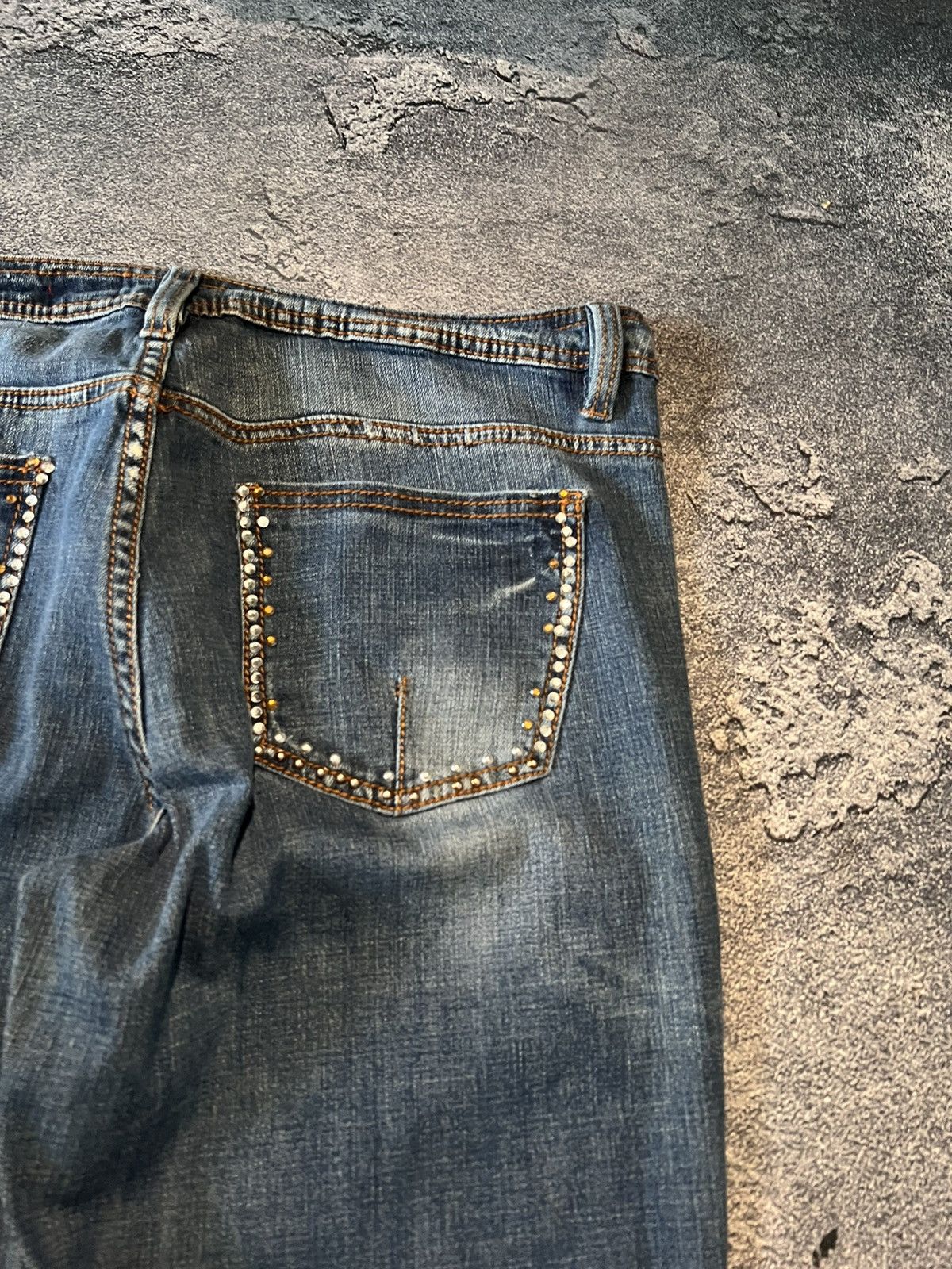Japanese Brand Japanese Washed Glitter Glamour Slim Jeans Y2K Size US 34 / EU 50 - 3 Thumbnail