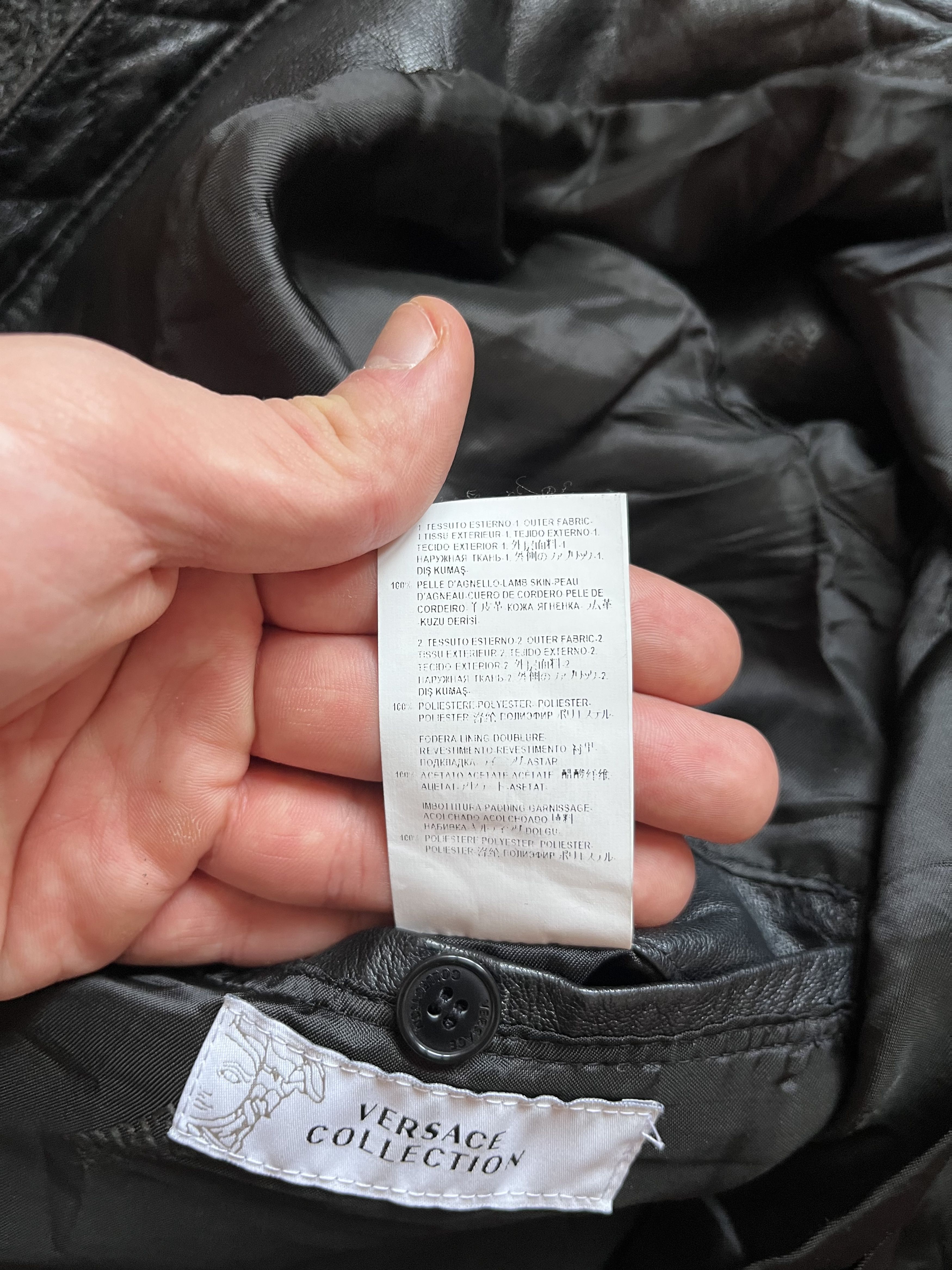 Versace Vintage Gianni Varsace Collection Metal Logo Leather Jacket Size US M / EU 48-50 / 2 - 8 Thumbnail