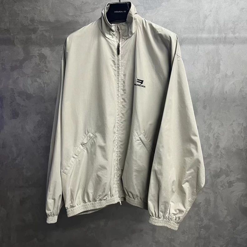 Balenciaga Balenciaga Beige Solid Lapel Zip Jacket 2501-Nextarrow Size US M / EU 48-50 / 2 - 1 Thumbnail