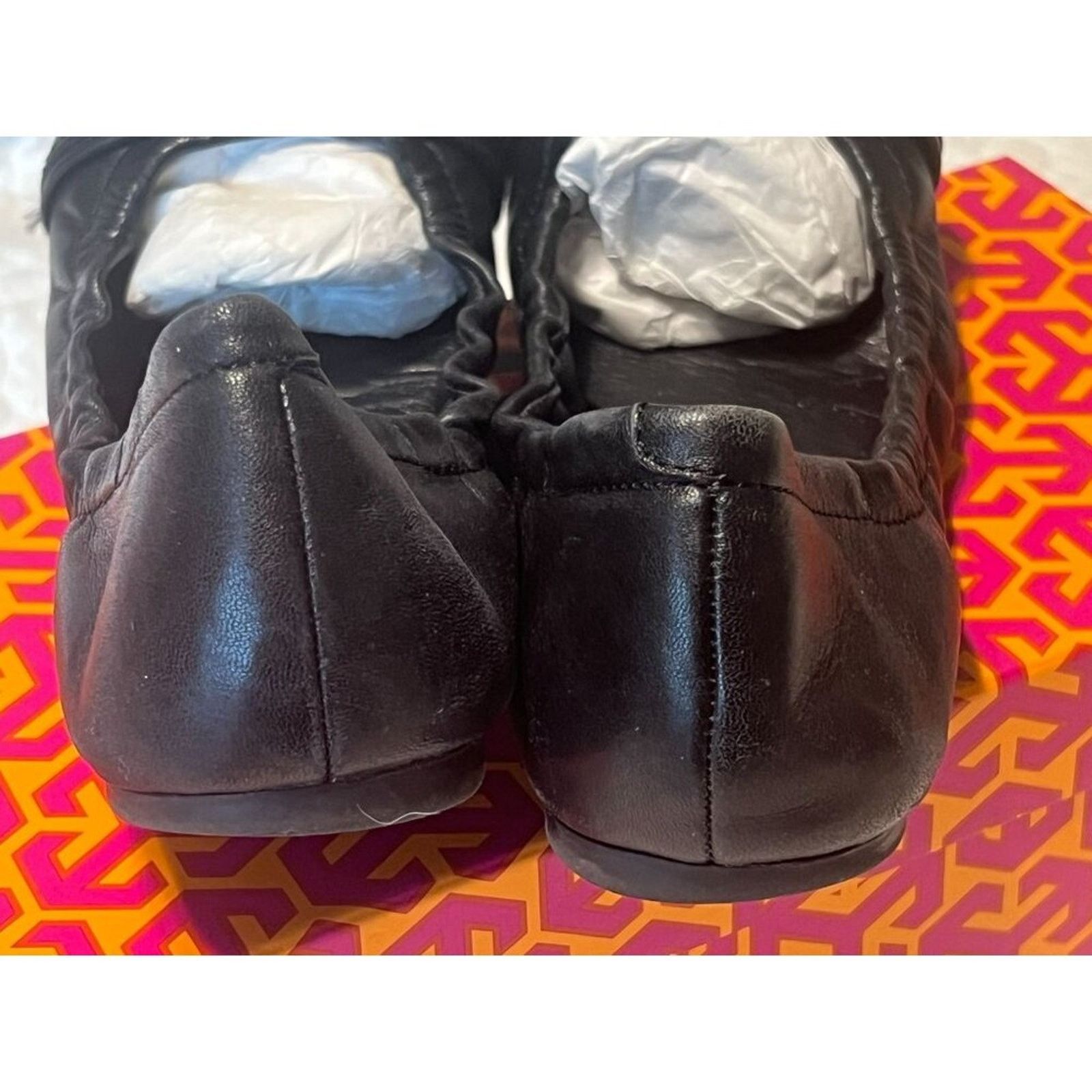 Tory Burch TORY BURCH Ambrose Ballet Flats Leather Camel Black Gold 7 B Size US 7 / IT 37 - 8 Thumbnail