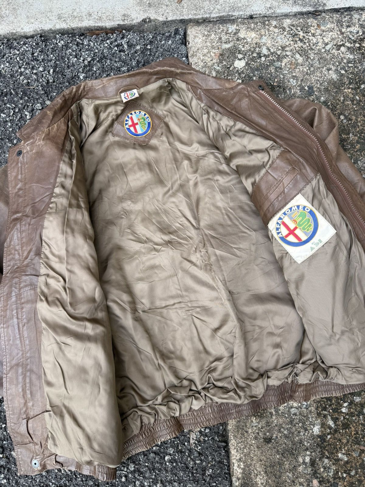 Genuine Leather ALFAROMEO VINTAGE LATHER JACKET Size US M / EU 48-50 / 2 - 5 Thumbnail