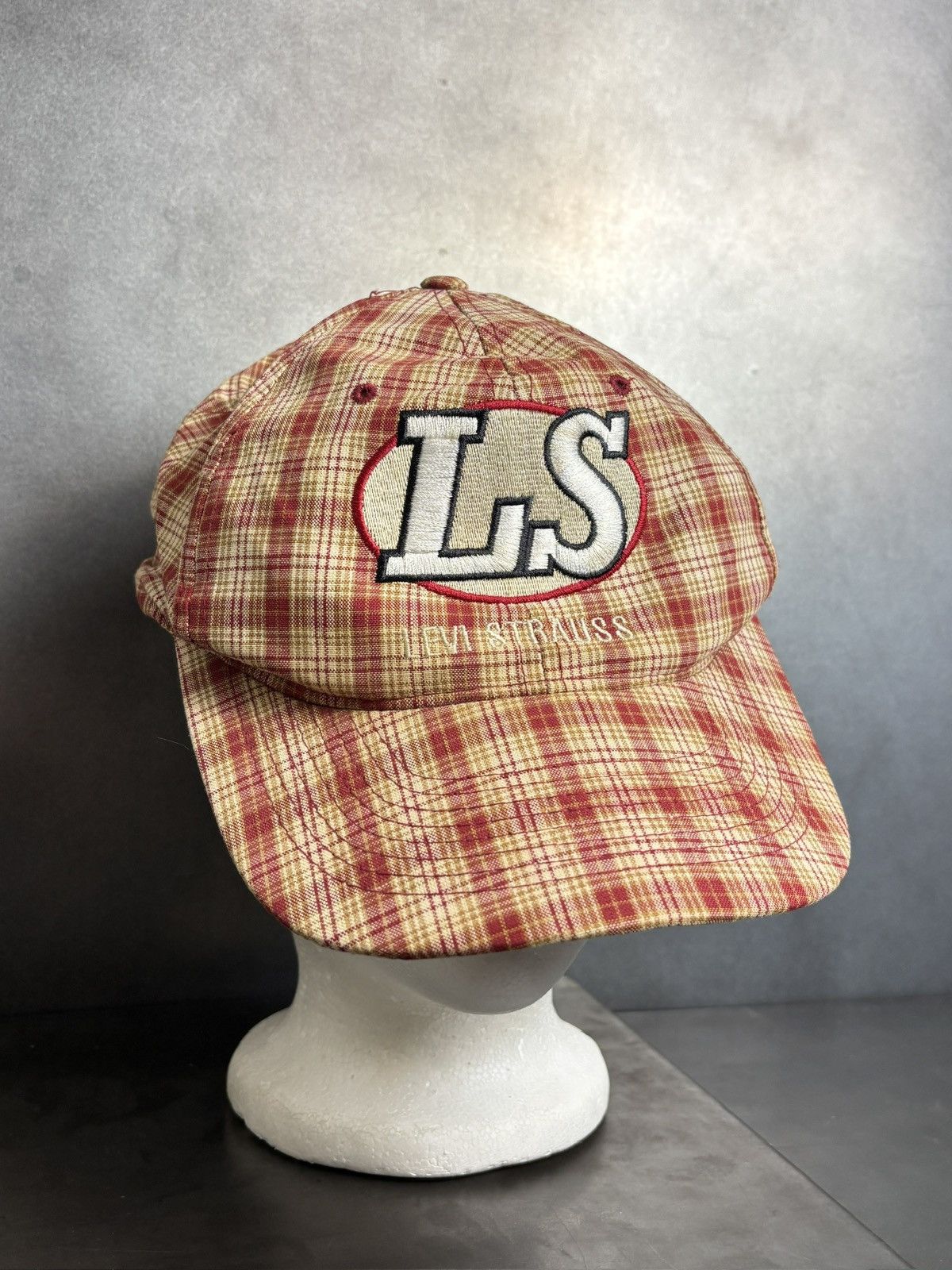 Levi's 1990s Levi's Cap 90s Vintage Plaid Baseball Hat Snapback Red Size ONE SIZE - 11 Thumbnail