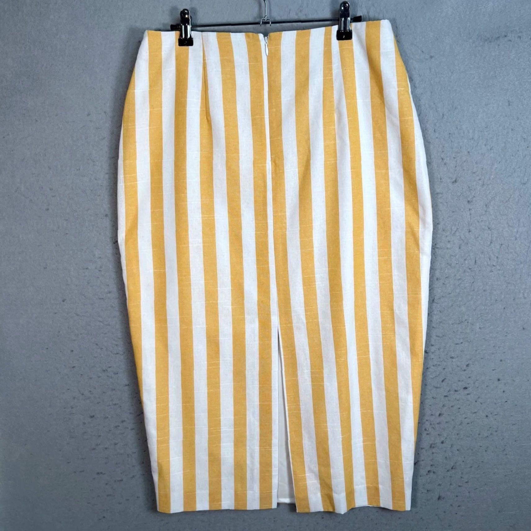 Vintage Alexia Admor Skirt Womens Size 10 Yellow Striped Knee Length Pencil Casual Vintage No Size 32" / US 10 / IT 46 - 2 Thumbnail