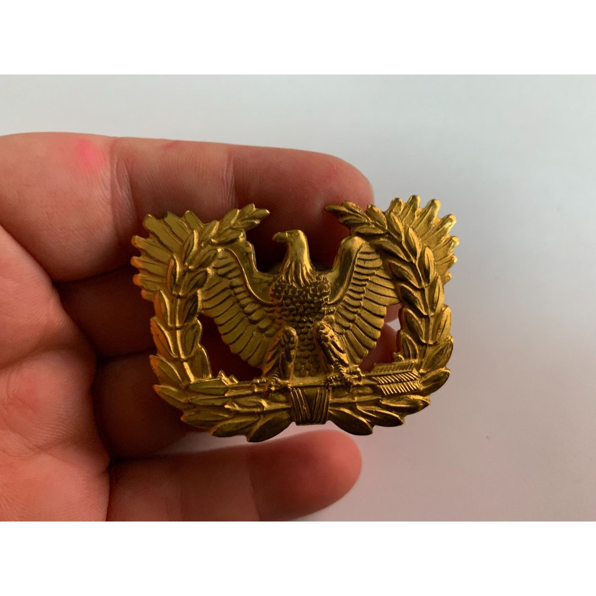 Other Vintage US Army Warrant Officer's Cap Eagle Pin with Screw B Size ONE SIZE - 4 Thumbnail