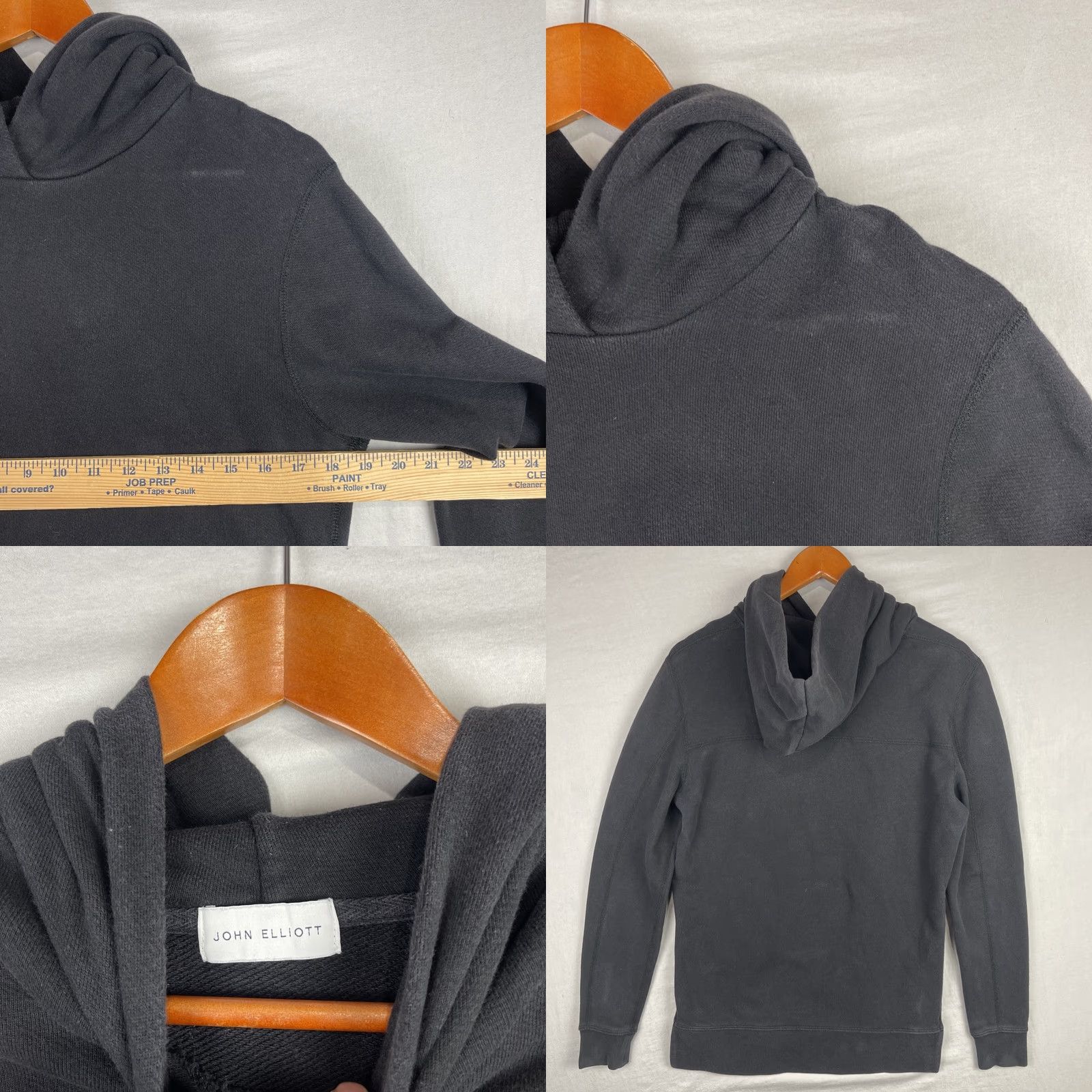 John Elliott John Elliott Hoodie Mens Small Black Side Zippers Sweatshirt Made In USA Size US S / EU 44-46 / 1 - 8 Thumbnail