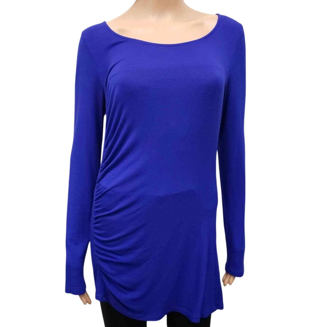 Elie Tahari Tahari Ruched Long Sleeve Top Tunic Maternity Modal Stretch Size S / US 4 / IT 40 - 3 Thumbnail