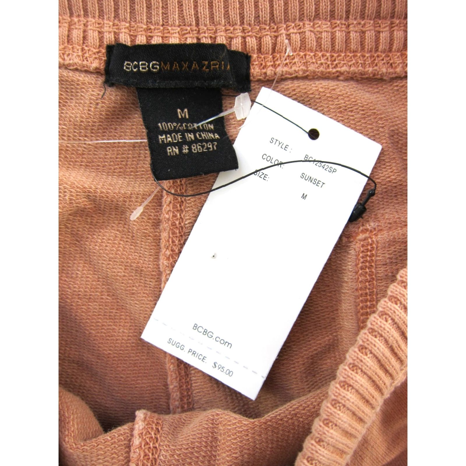 Bcbgmaxazria BCBGMAXAZRIA Sunset Pink Shirt Women M 100% Cotton Jersey Back Pocket Shorts Pink 30" waist 3.5" inseam Women Size M / US 6-8 / IT 42-44 - 3 Thumbnail