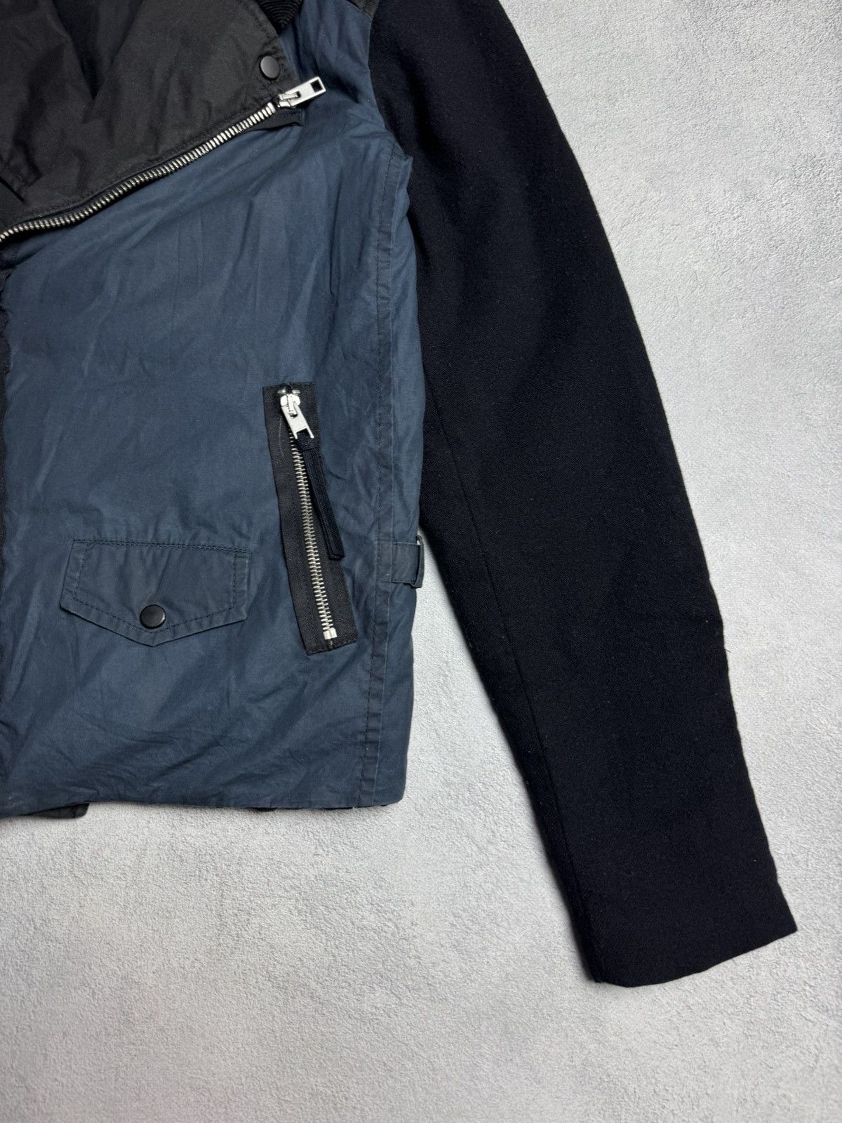 Allsaints Allsaints Women’s Biker Wax Cotton Jacket Wool Sleeves Size S / US 4 / IT 40 - 7 Thumbnail
