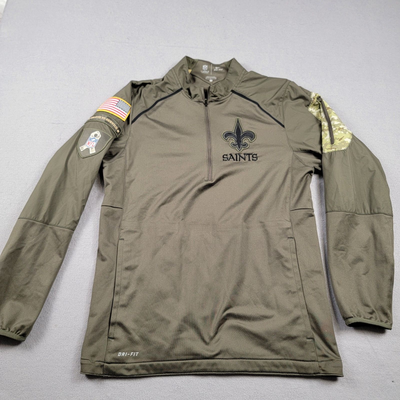 NFL Nike New Orleans Saints Salute to Service Zip Up Sz S (561) Size US S / EU 44-46 / 1 - 1 Thumbnail