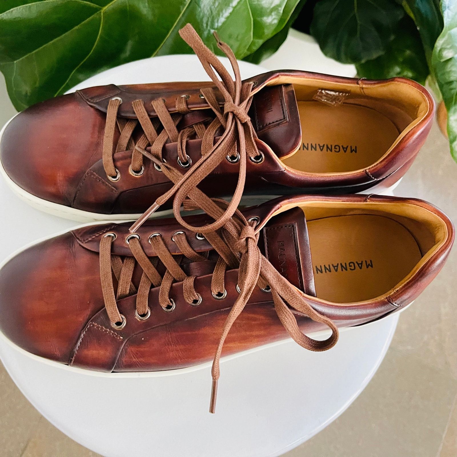 Magnanni Magnanni Elonso Low Top Sneaker 8.5 Tobacco Leather Lace Up Size US 8.5 / EU 41-42 - 3 Thumbnail