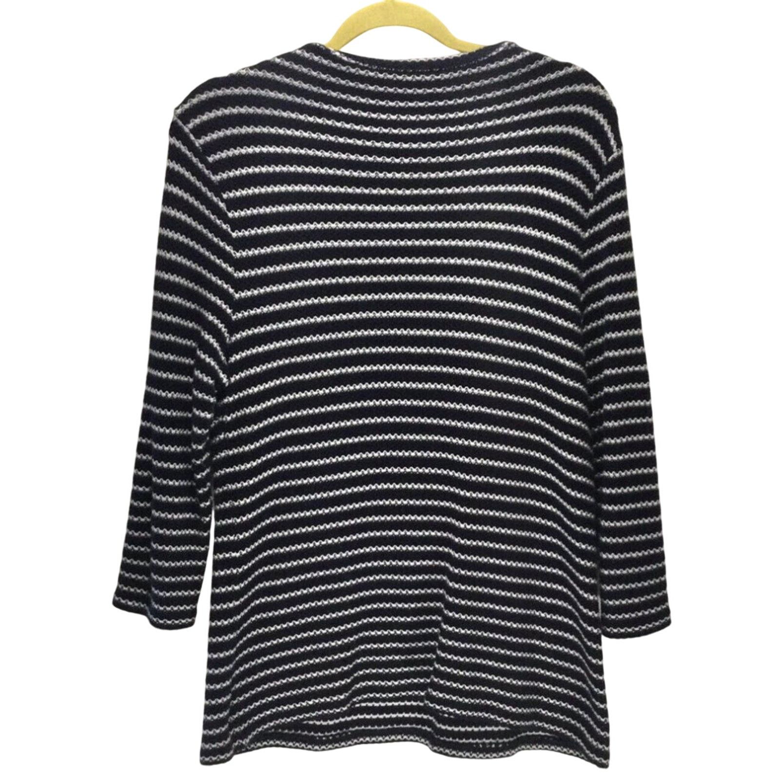 Other Talbots Navy and White Striped 3/4 Sleeve Top - 2XP Petite Size XXL / US 16-18 / IT 52-54 - 2 Thumbnail