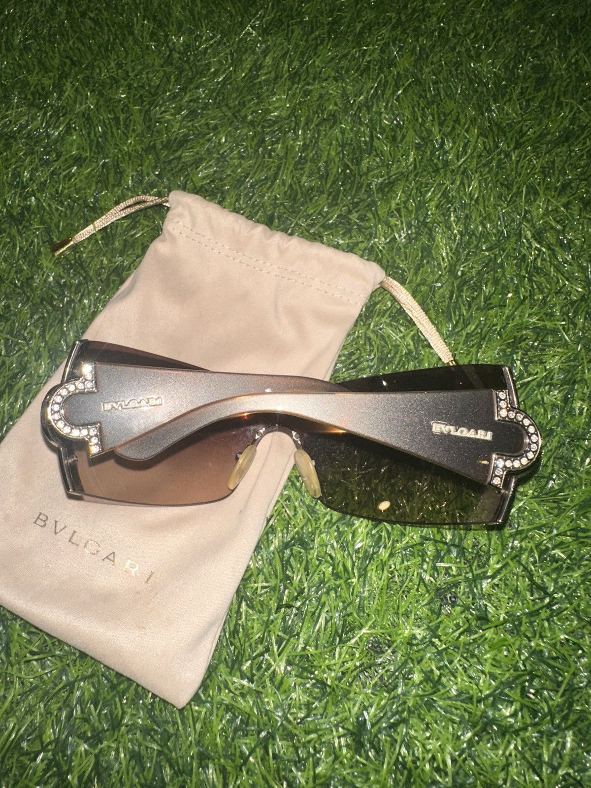 Bvlgari Bvlgari Rimless Sunglasses Swarovski Crystals Size ONE SIZE - 2 Thumbnail