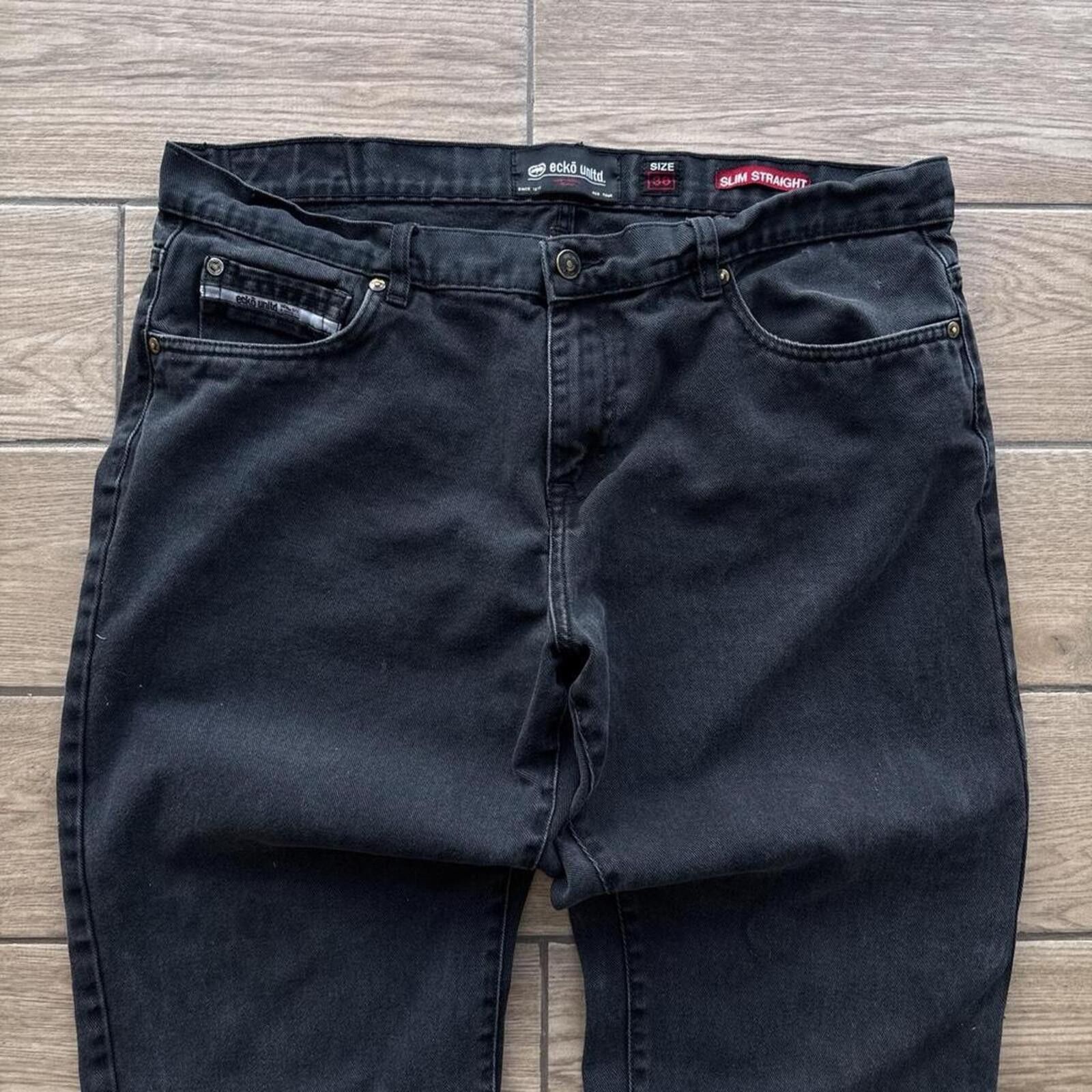 Ecko Unltd. Y2K Ecko Unltd. Slim Straight 00s Black Denim 00s Jeans Size US 38 / EU 54 - 5 Thumbnail