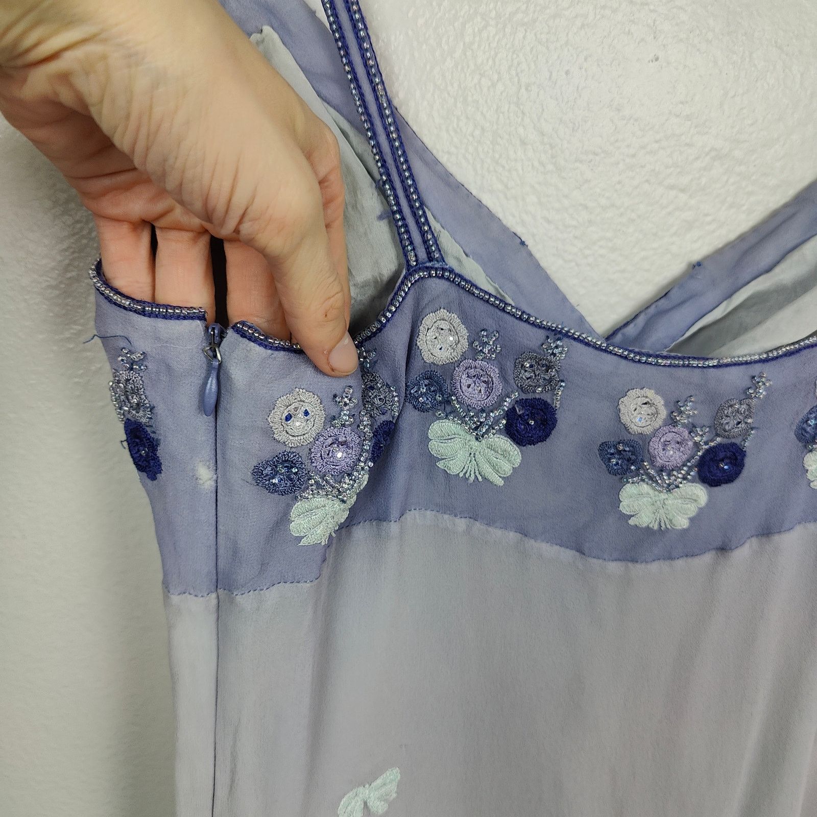Other Vintage Y2K Anopia Collezioni Silk Ombre Dress Womens 8 Size M / US 6-8 / IT 42-44 - 13 Thumbnail