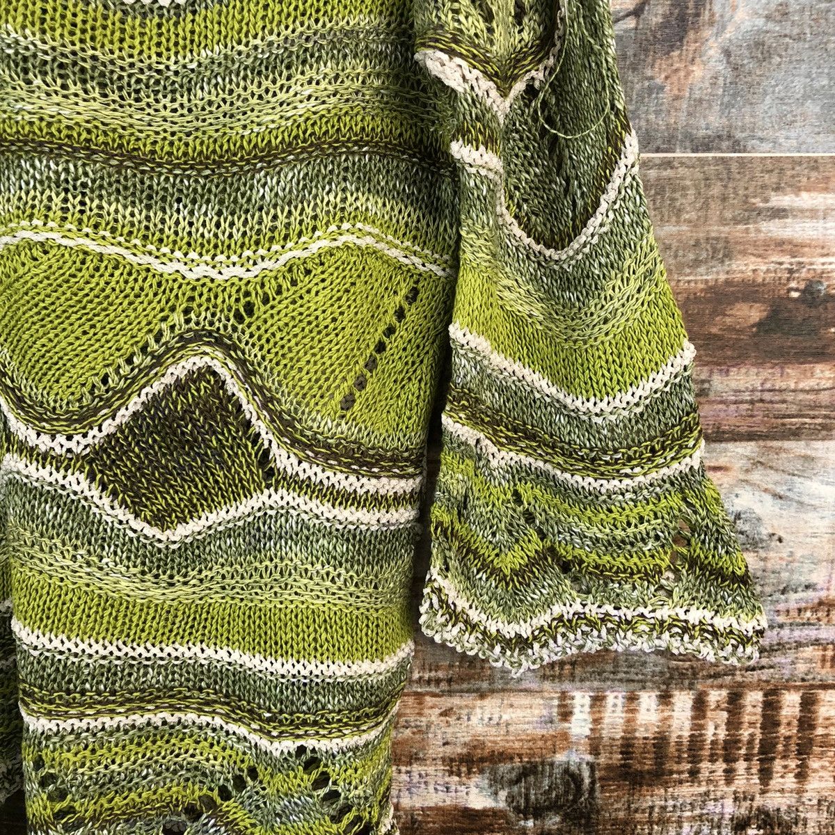 Homespun Knitwear × Japanese Brand DL Japan Art style vintage Green Knitwear #C524 Size S / US 4 / IT 40 - 8 Thumbnail