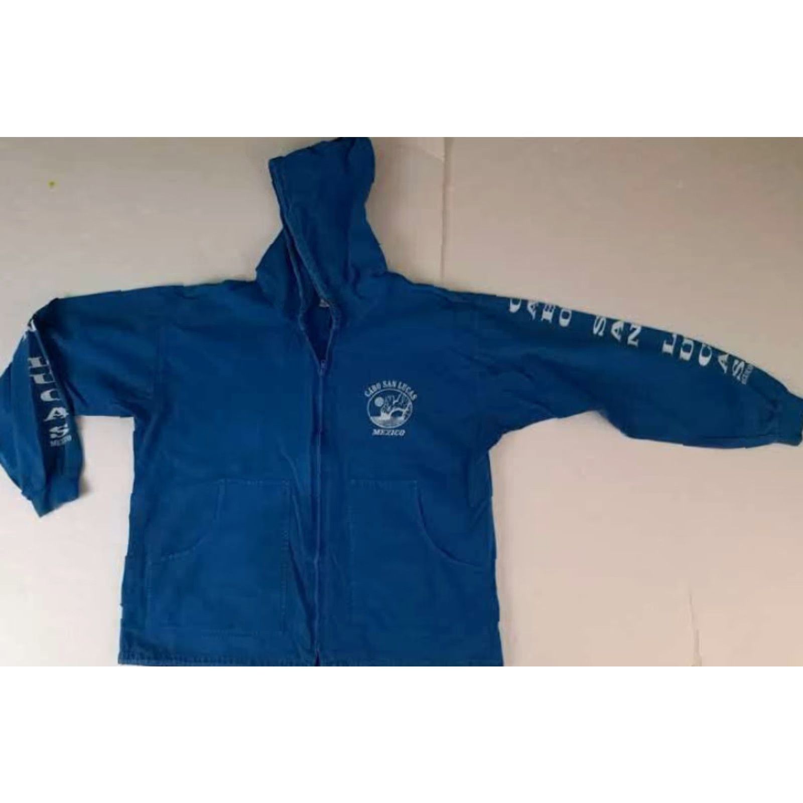 Nautica VINTAGE Canvas Nautical Hoodie Zip Unbranded Unisex Adults Sz 42 Blue Full Zip Beach 26in Long 26in Pit to Pit Mens Womens Size US XL / EU 56 / 4 - 5 Thumbnail