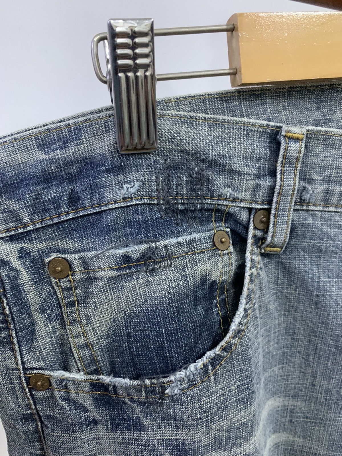 Japanese Brand BARTACK Distressed Denim Size US 34 / EU 50 - 6 Thumbnail