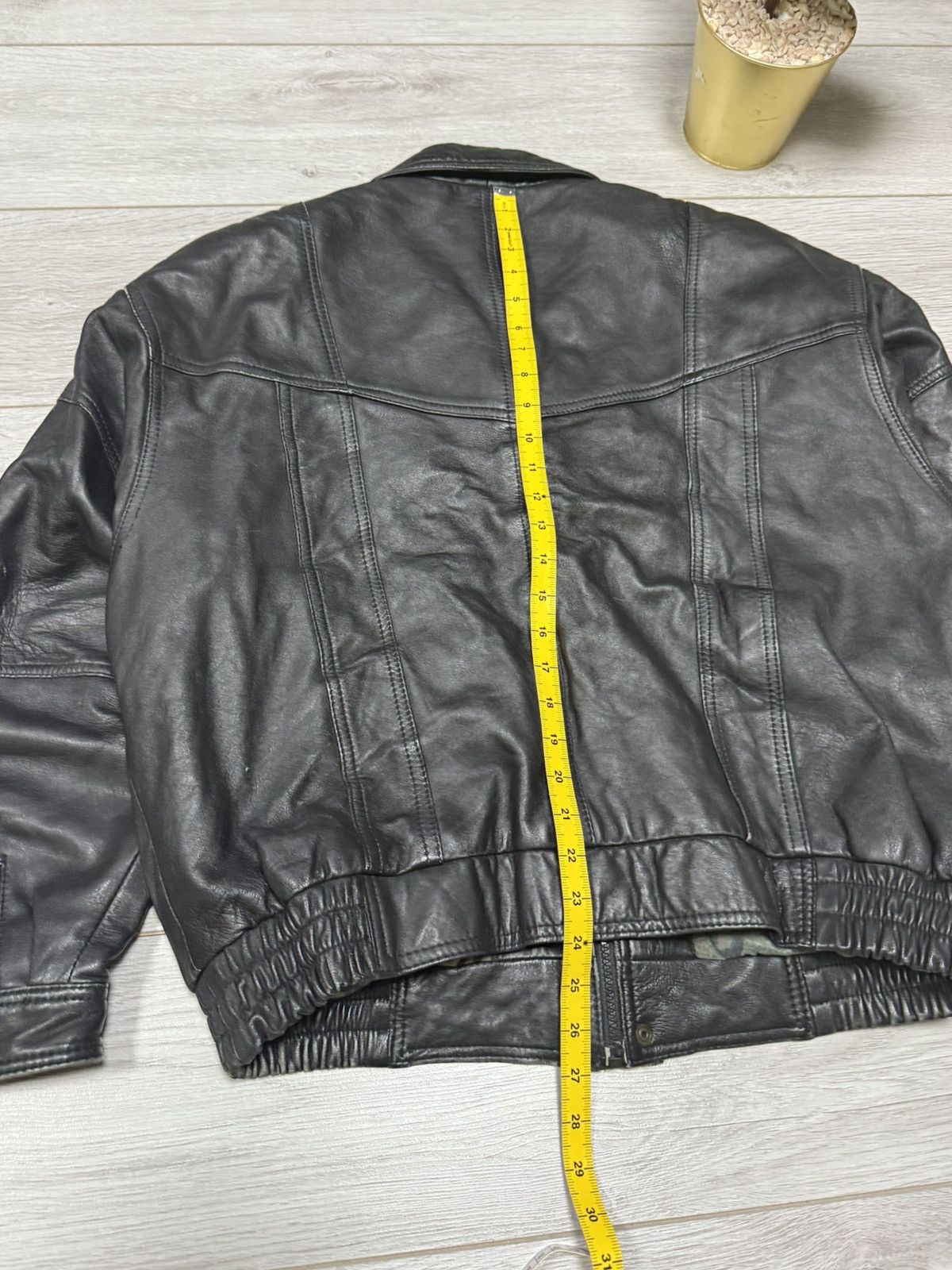 Genuine Leather leather bomber jacket zip vintage wide Size US M / EU 48-50 / 2 - 12 Thumbnail