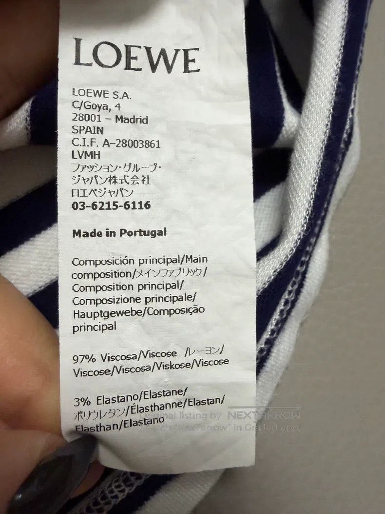 Loewe Loewe Striped Round Neck Logo Embroidered Short Sleeve Size XS / US 0-2 / IT 36-38 - 4 Thumbnail