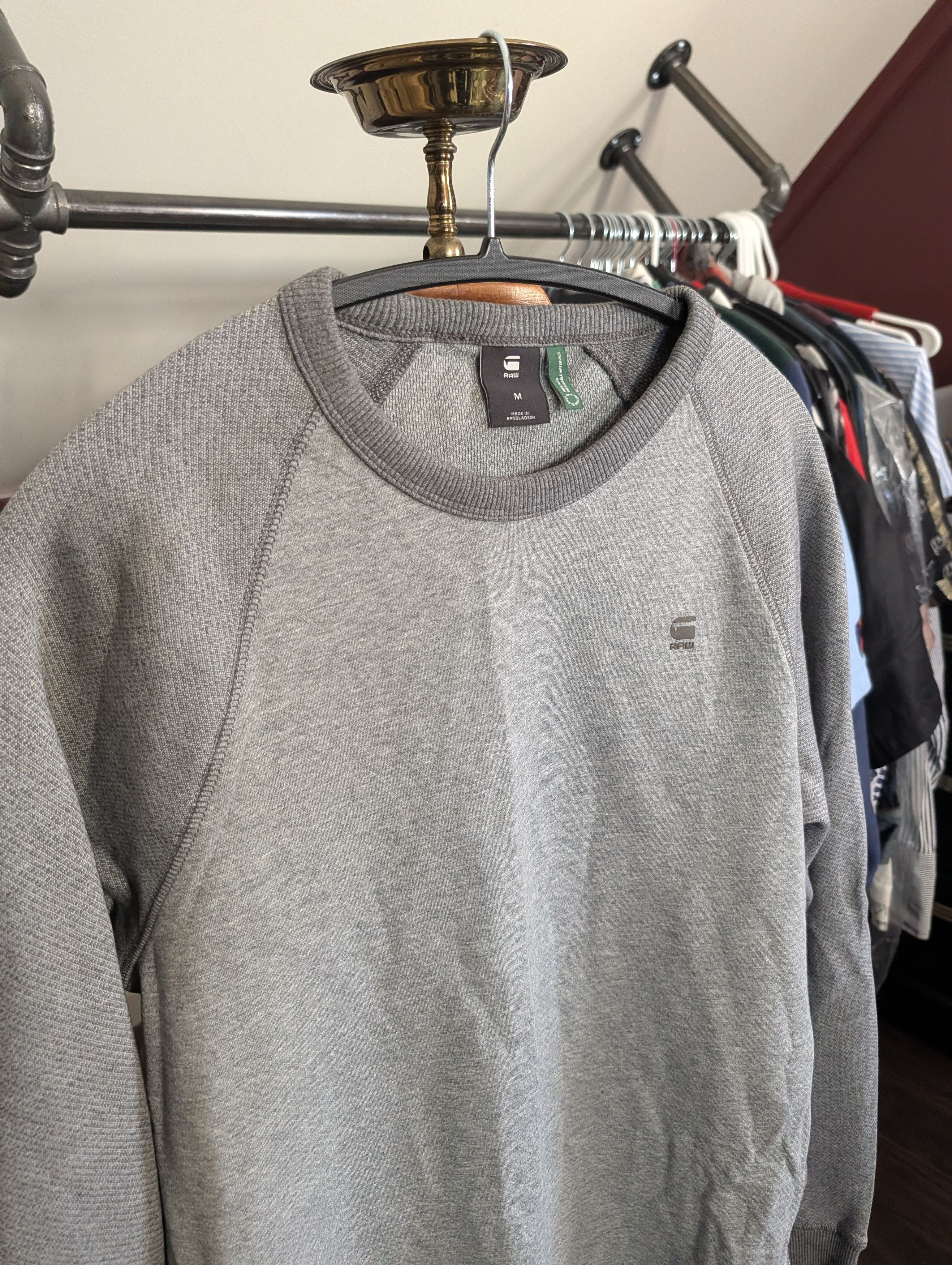 G-Star Gray 3D logo raglan sleeve terry sweatshirt M Size US M / EU 48-50 / 2 - 2 Thumbnail