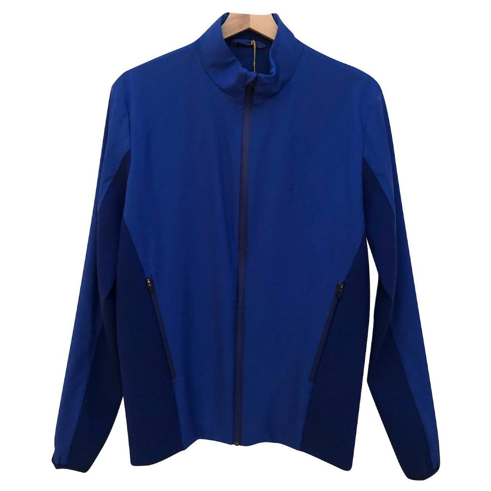 Image of Loro Piana O1W1Db11223 28 Matches Sweater Bomber Rain System In Blue, Men's (Size 2XL)