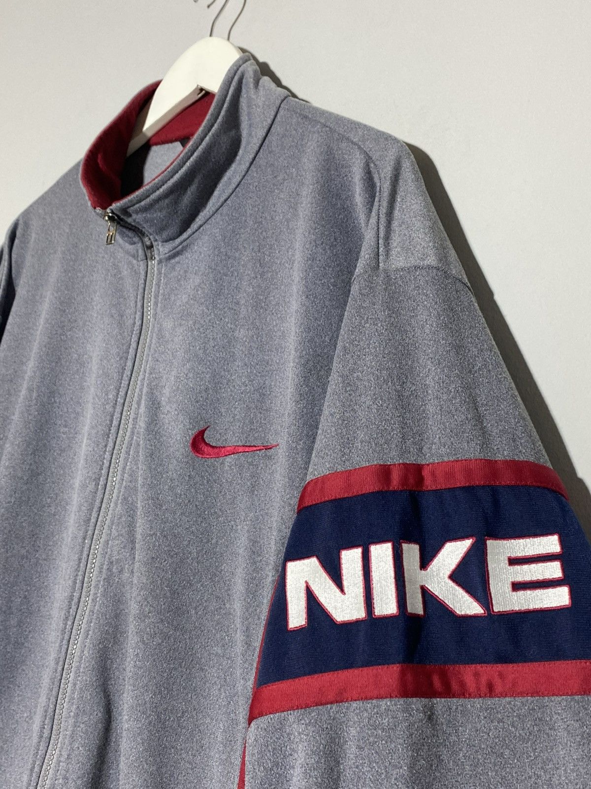 Nike 🔥 VINTAGE 90s NIKE FULL ZIP TRACK JACKET RARE DESIGN Size US XL / EU 56 / 4 - 5 Thumbnail