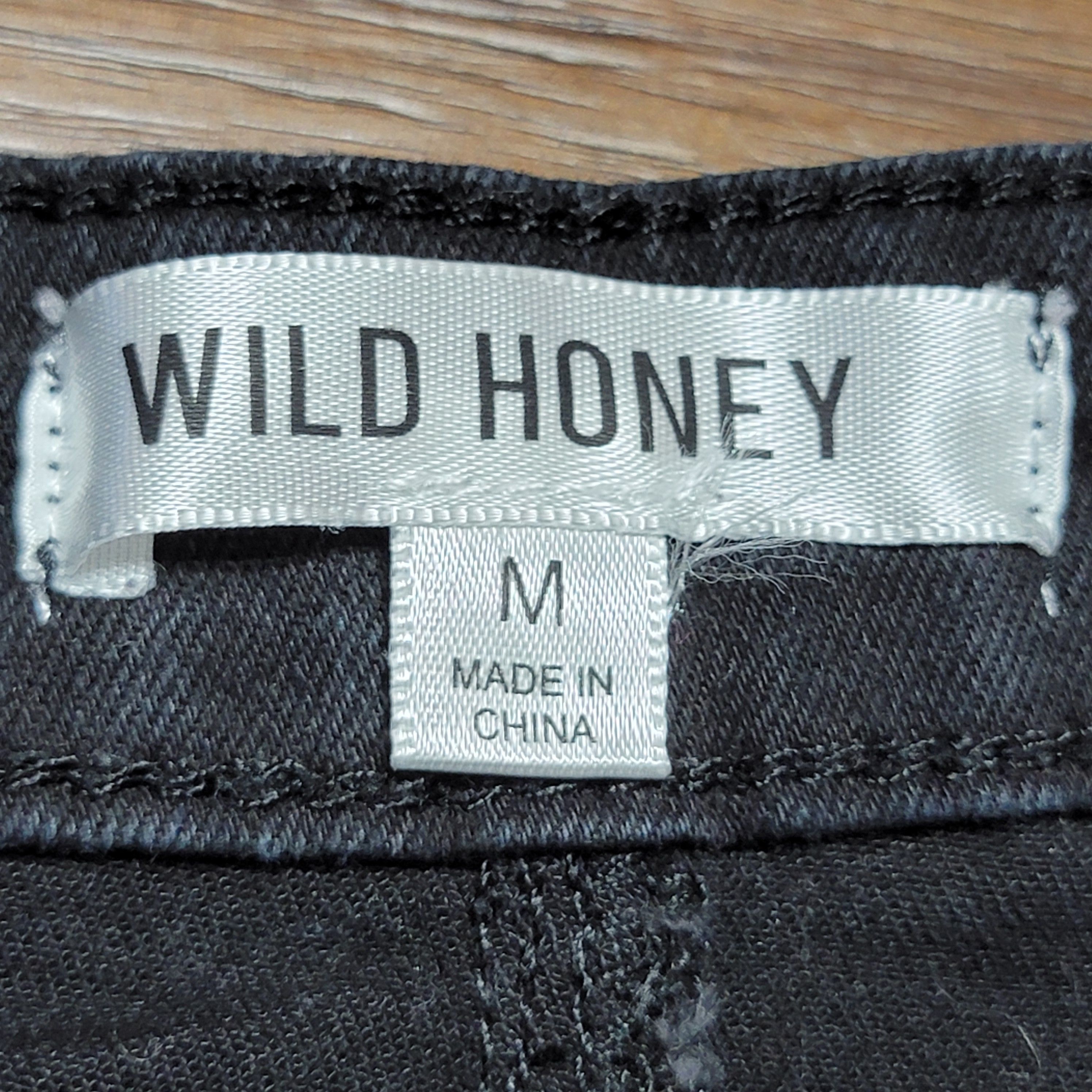 Other Wild Honey Full Button Black Denim Mini Skirt - Size Medium Size 27" / US 4 / IT 40 - 3 Thumbnail