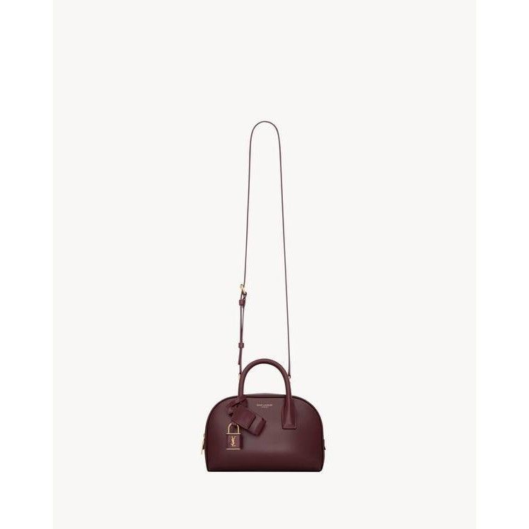 Saint Laurent Paris SAINT LAURENT Boston Mini Bordeaux Leather Top Handle Bag Ne Size ONE SIZE - 2 Thumbnail