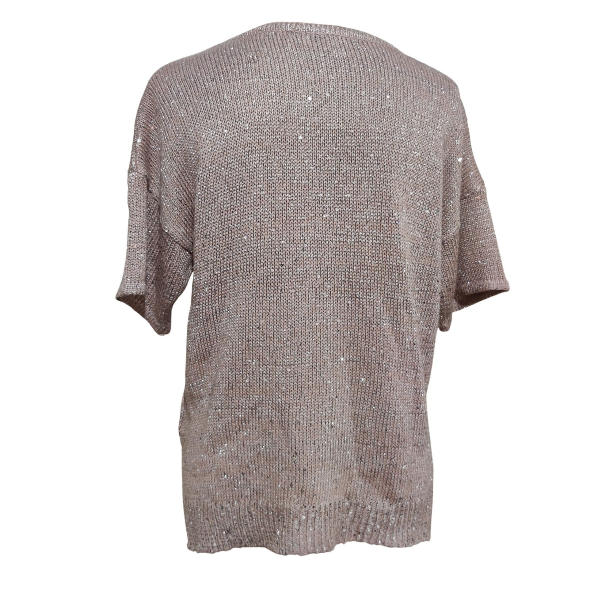 Other WD NY Womens Sweater Knit Top Short Sleeve Sequin Sparkly Me Size M / US 6-8 / IT 42-44 - 3 Thumbnail